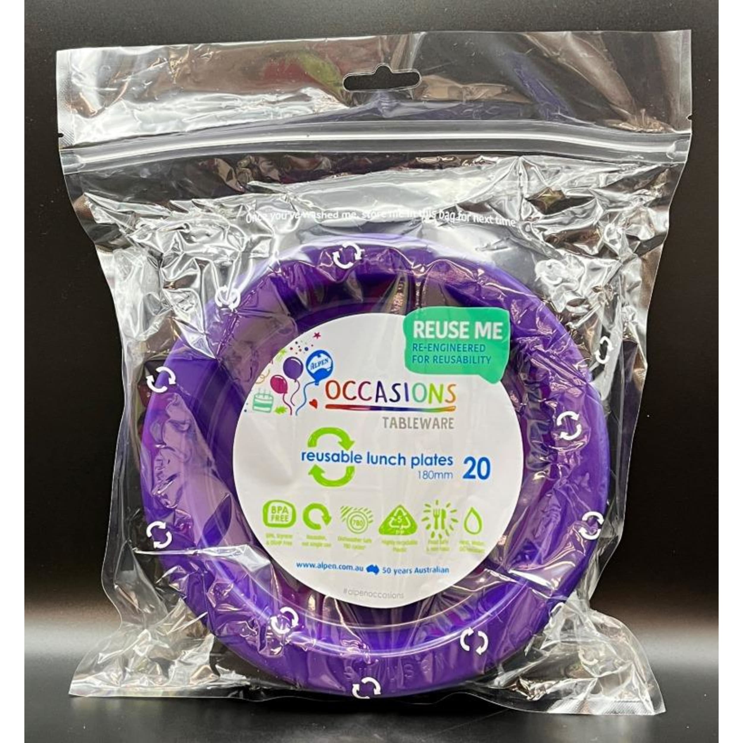 Occasions Purple Lunch Plate (20 Pack)