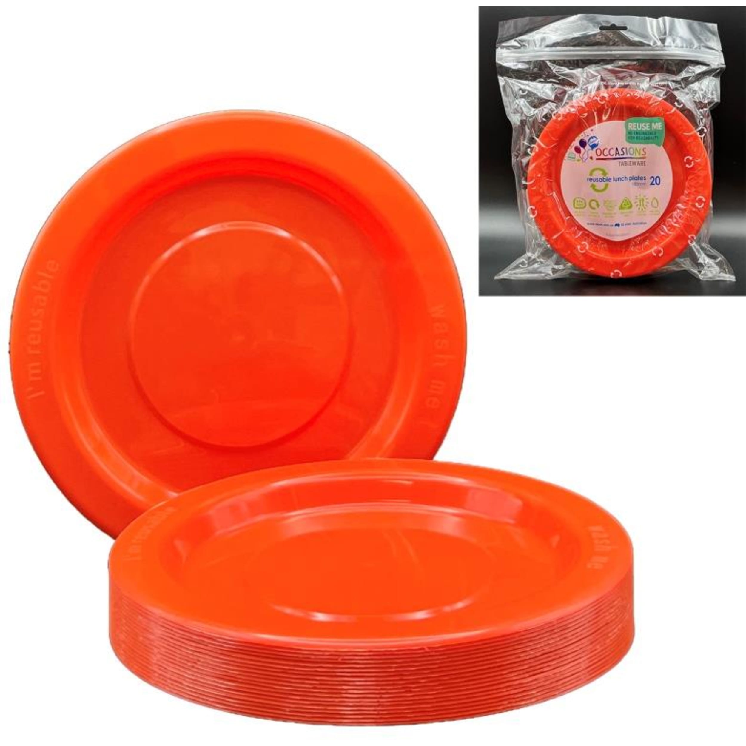Occasions Orange Lunch Plate (20 Pack)