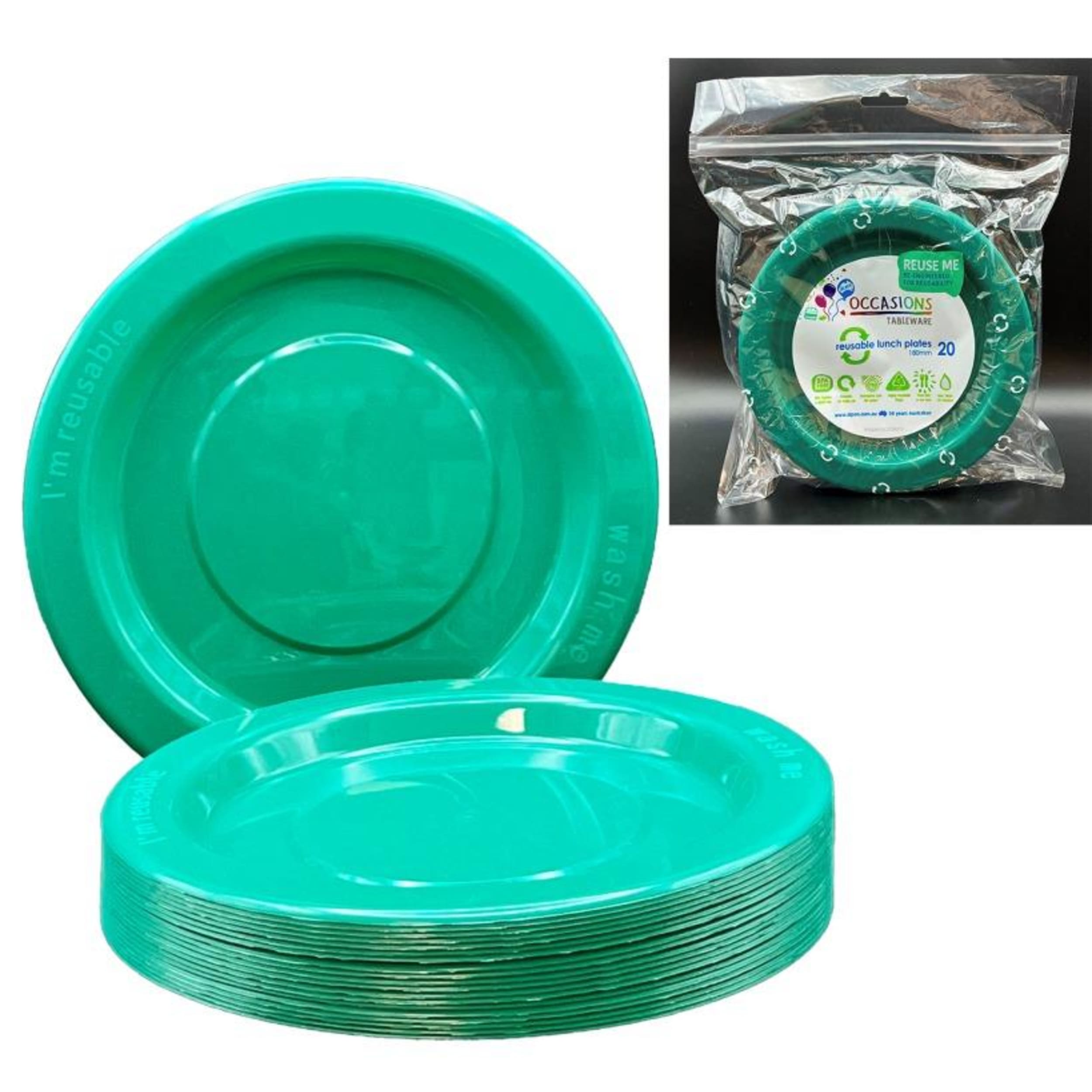 Occasions Green Lunch Plate (20 Pack)