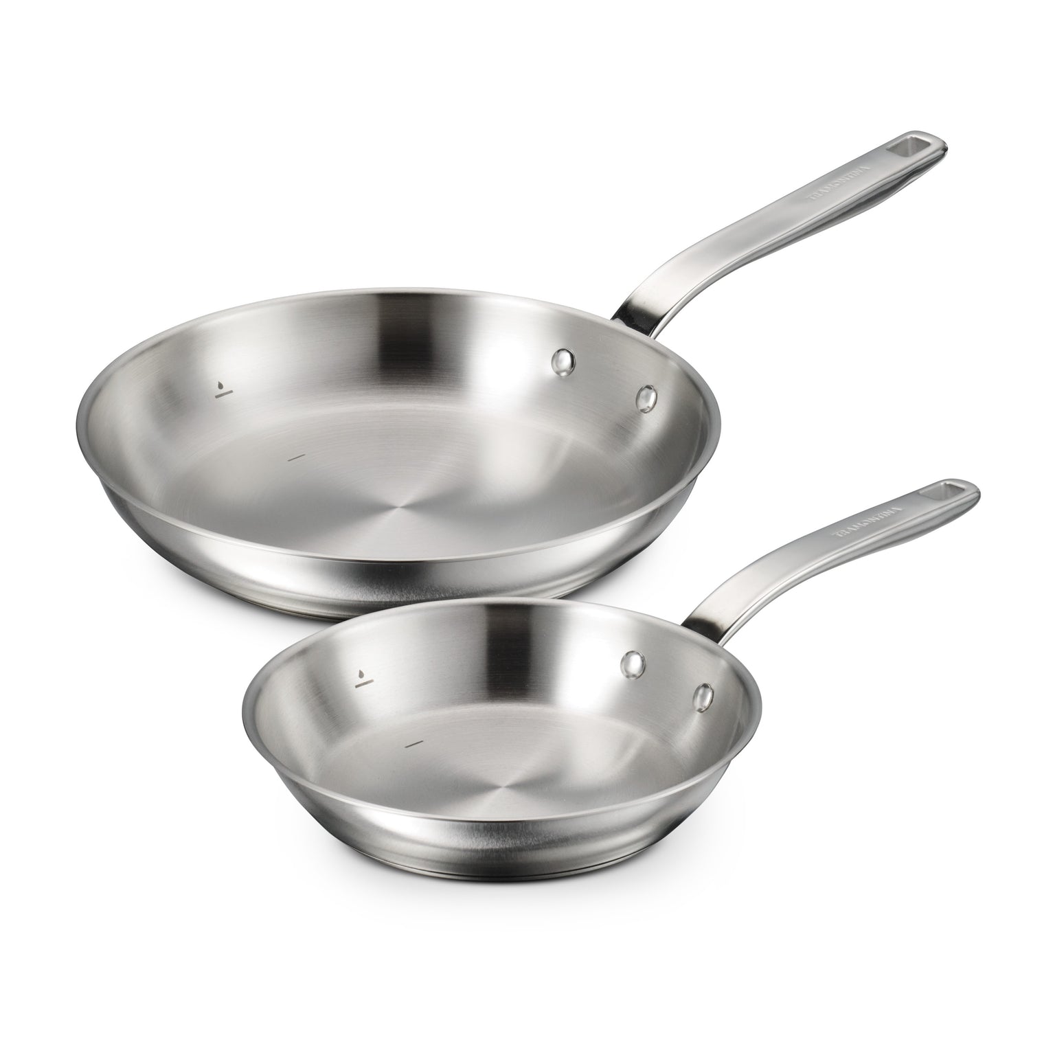 Tramontina Tempo 2 Piece Stainless Steel Fry Pan Set 20cm & 25cm