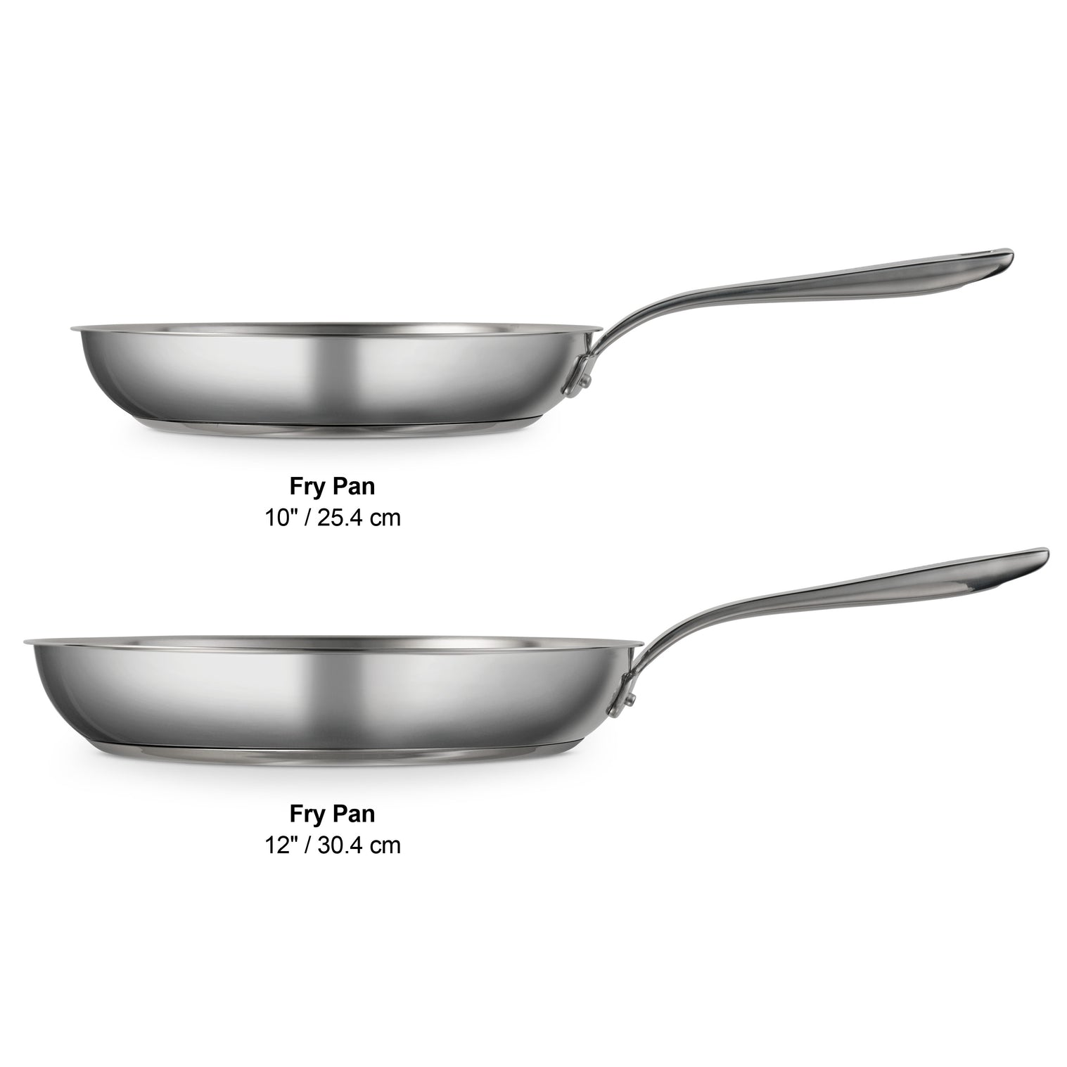 Tramontina Tempo 2 Piece Stainless Steel Fry Pan Set 25cm & 30cm