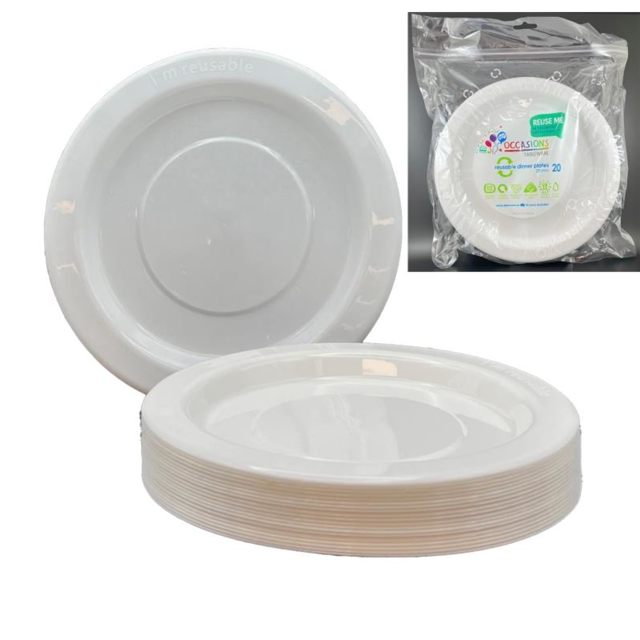 Occasions White Dinner Plate (20 Pack)