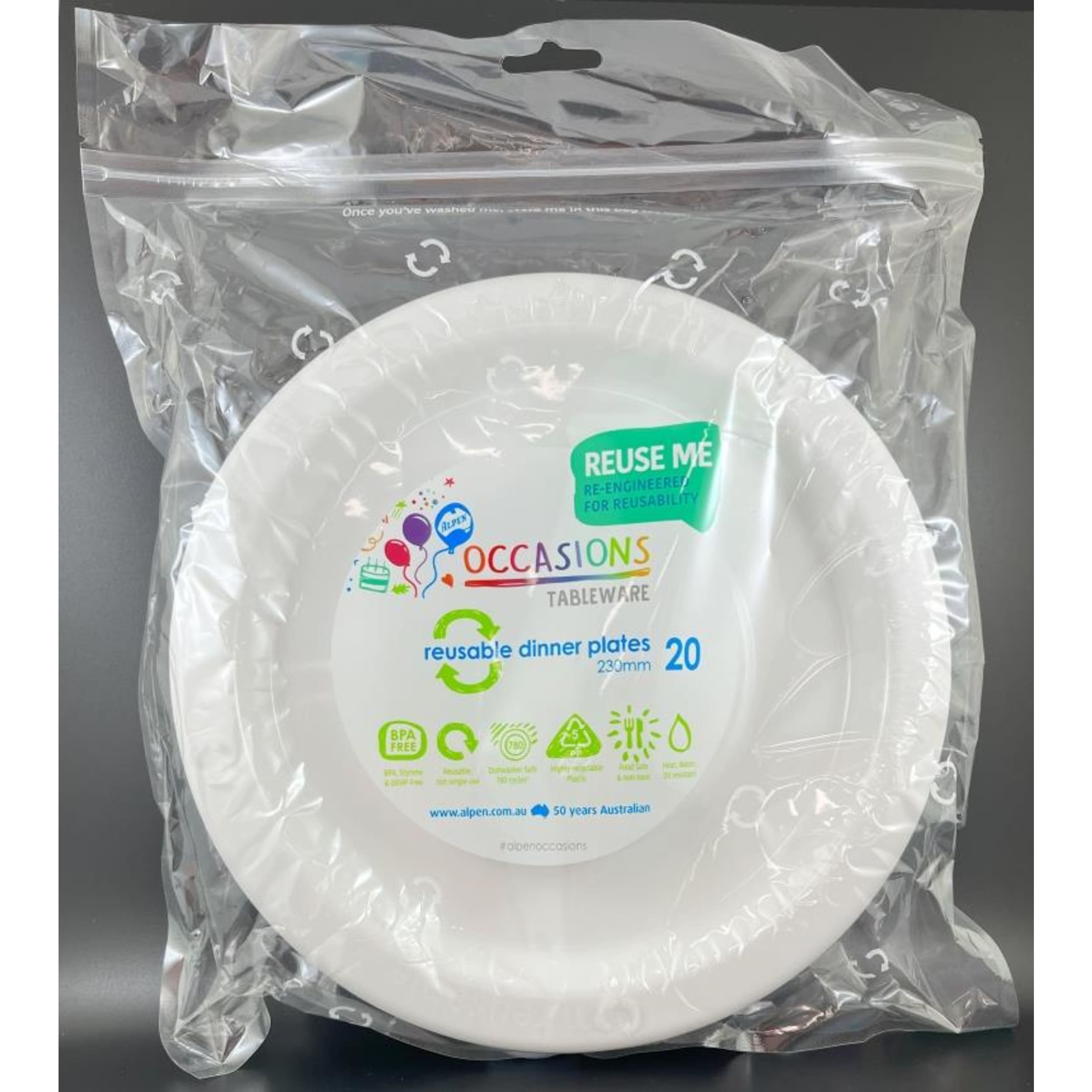 Occasions White Dinner Plate (20 Pack)