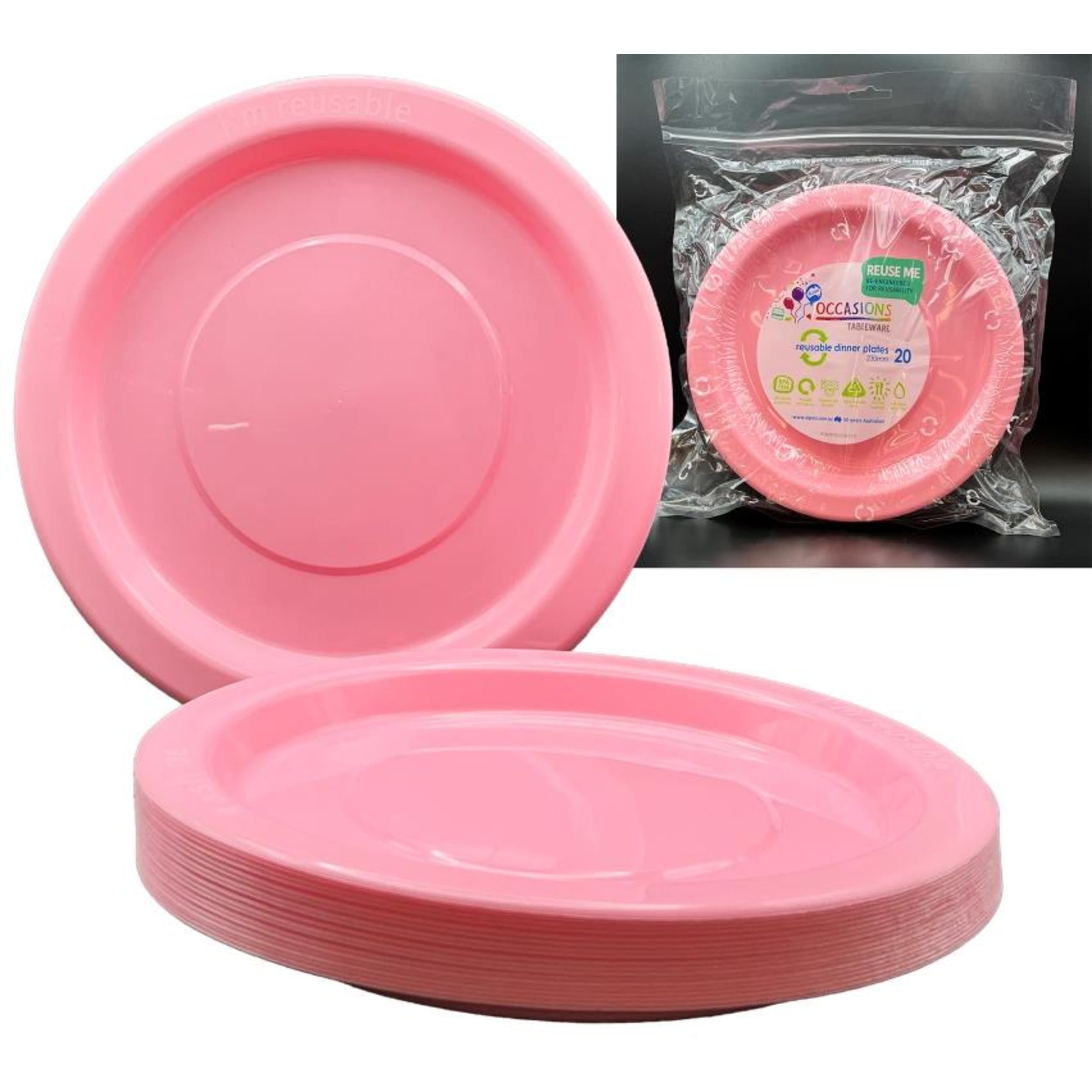 Occasions Light Pink Dinner Plate (20 Pack)