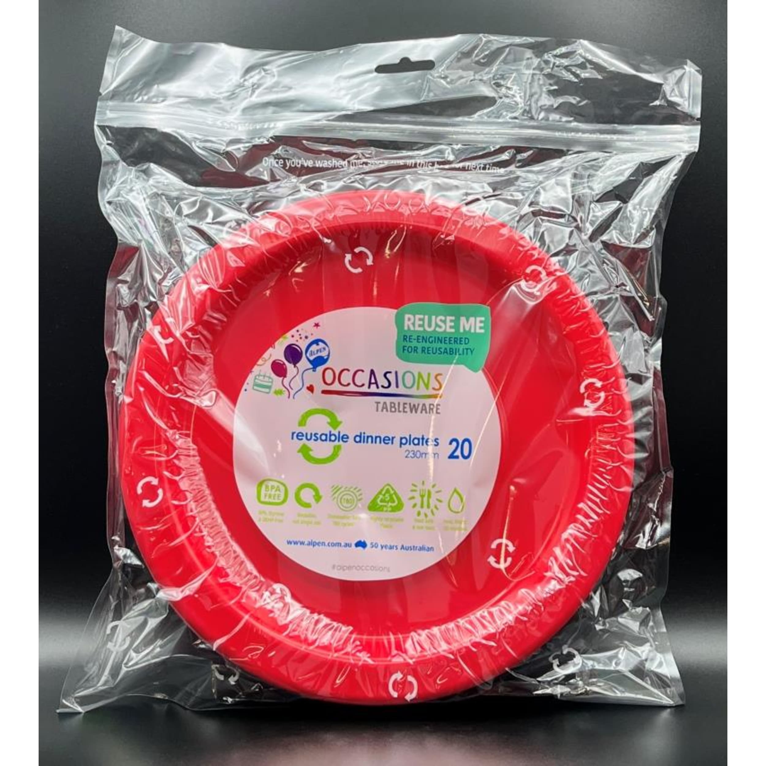 Occasions Red Dinner Plate (20 Pack)