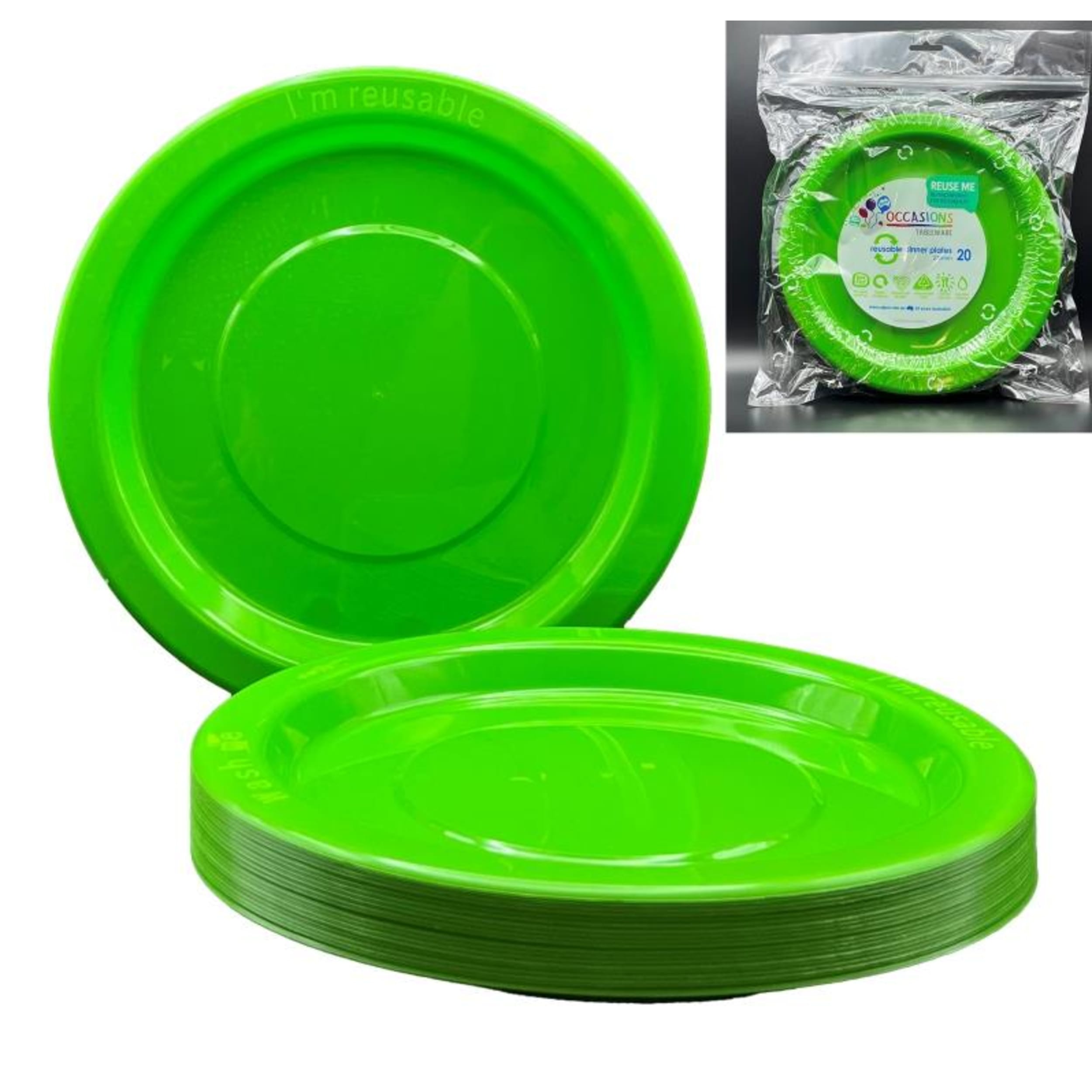 Occasions Lime Dinner Plate (20 Pack)