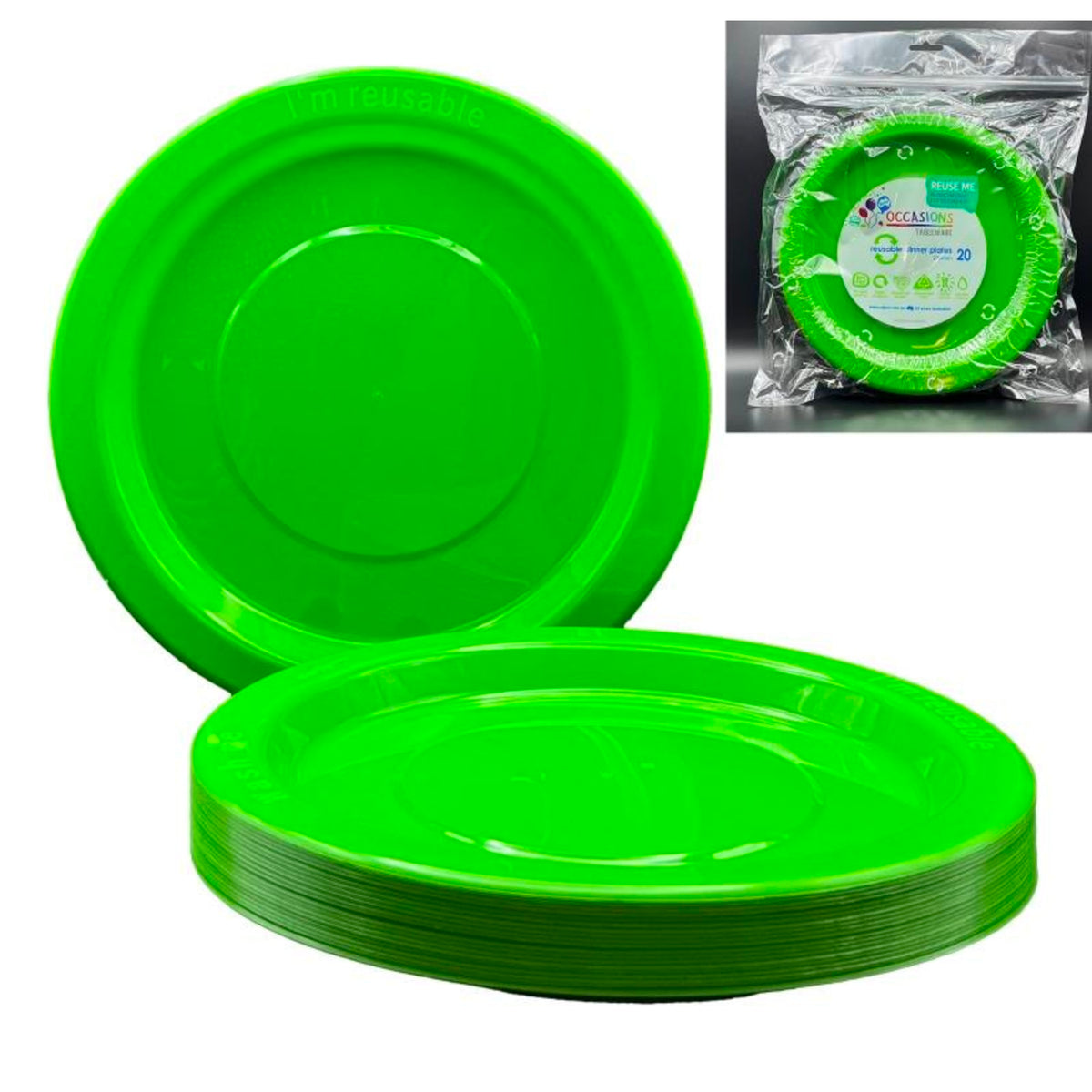 Occasions Lime Dinner Plate (20 Pack)
