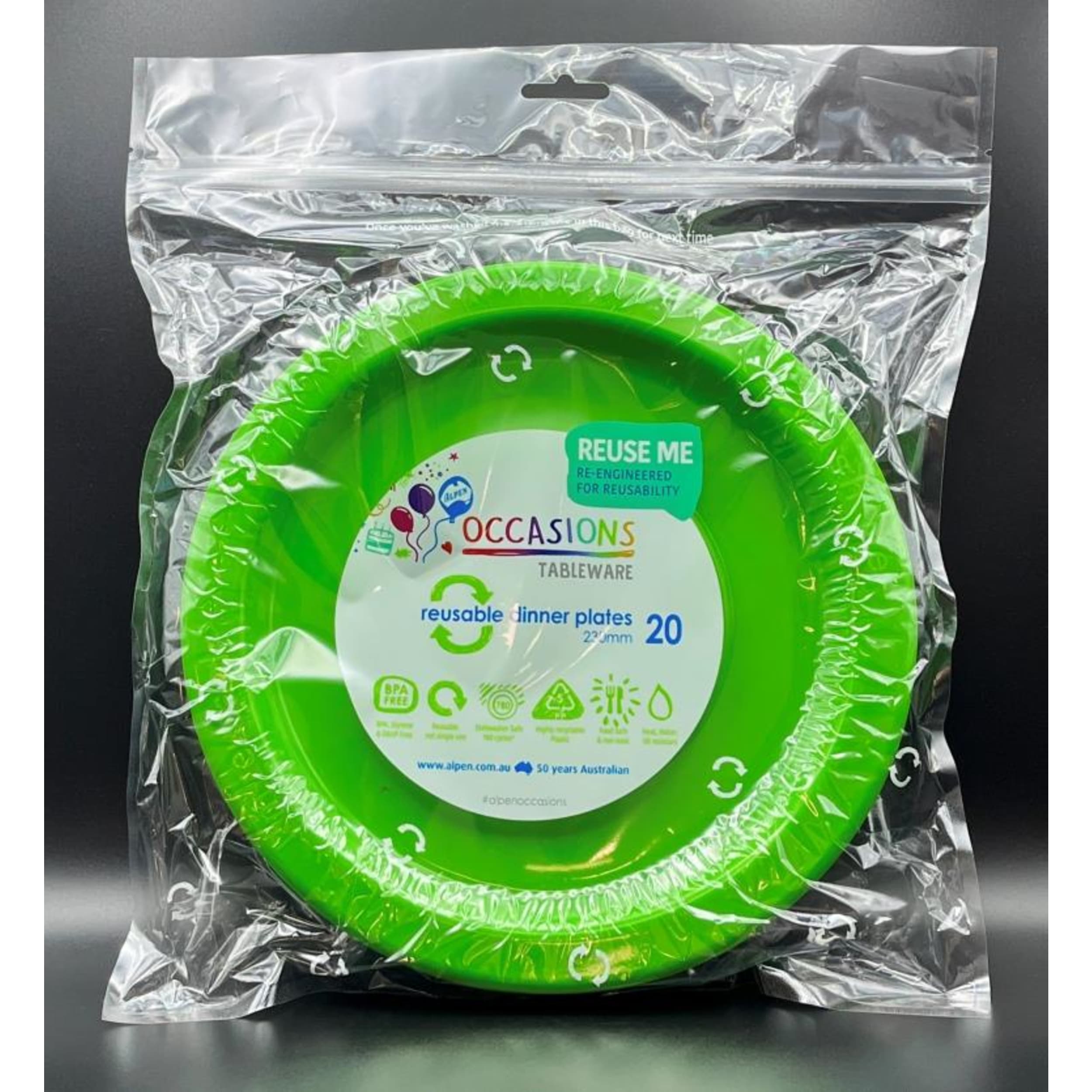 Occasions Lime Dinner Plate (20 Pack)