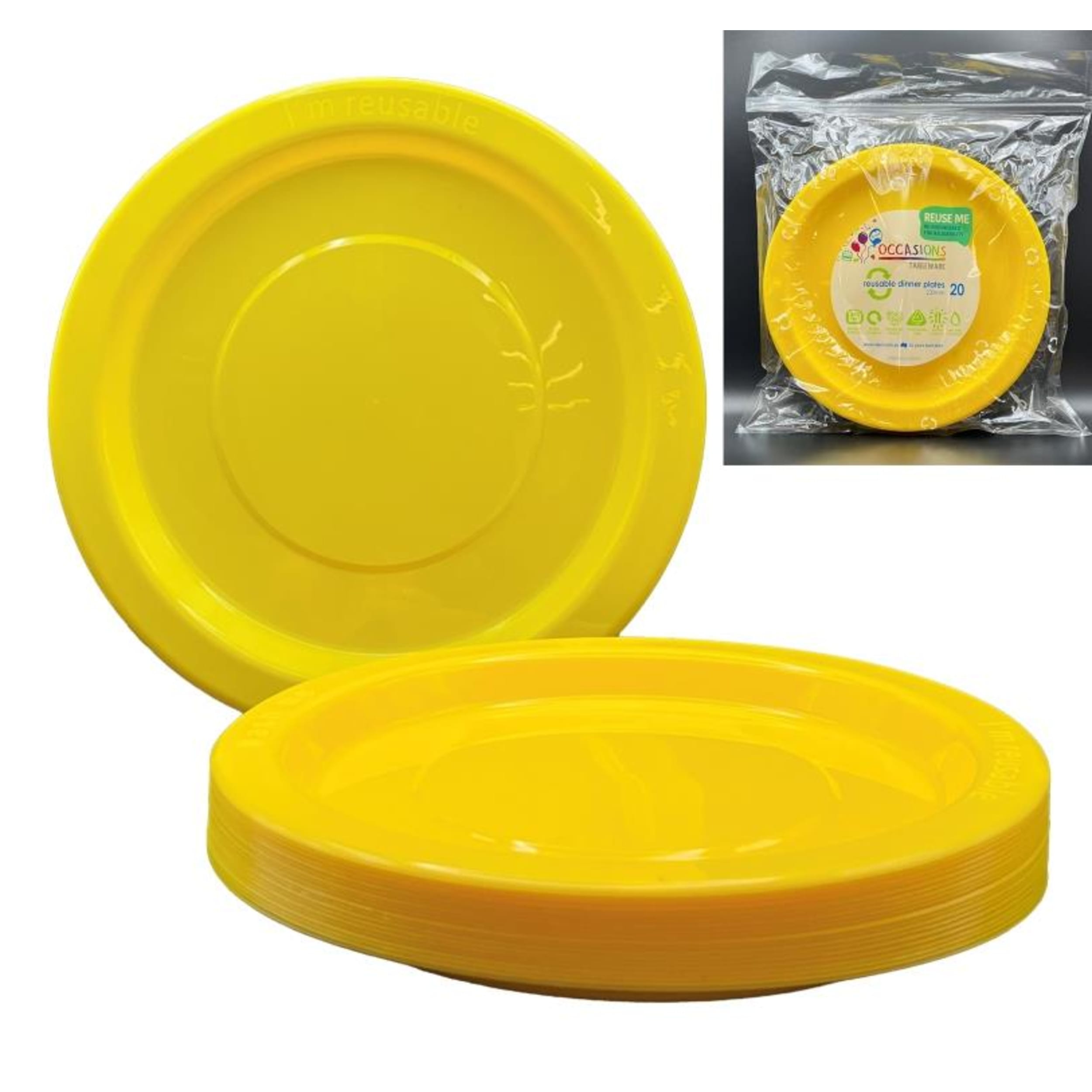 Occasions Yellow Dinner Plate (20 Pack)