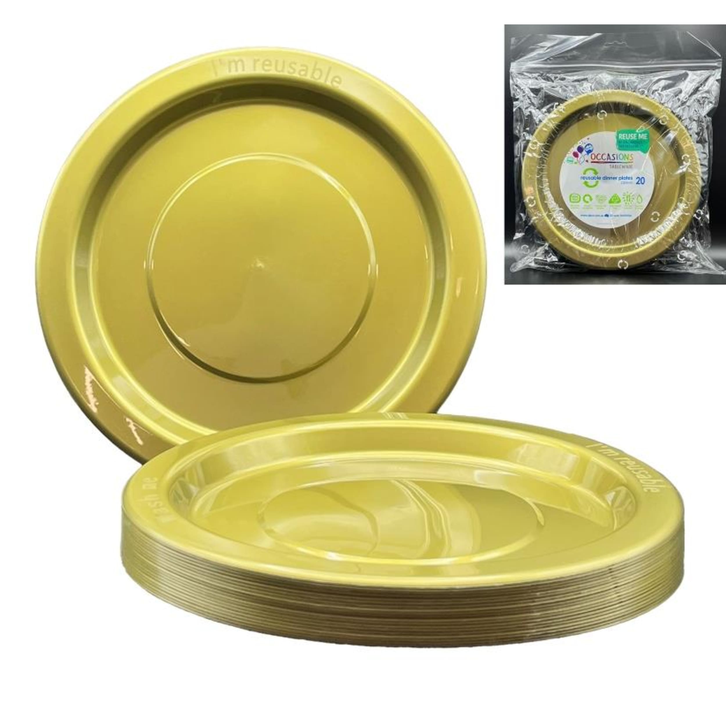 Occasions Gold Dinner Plate (20 Pack)