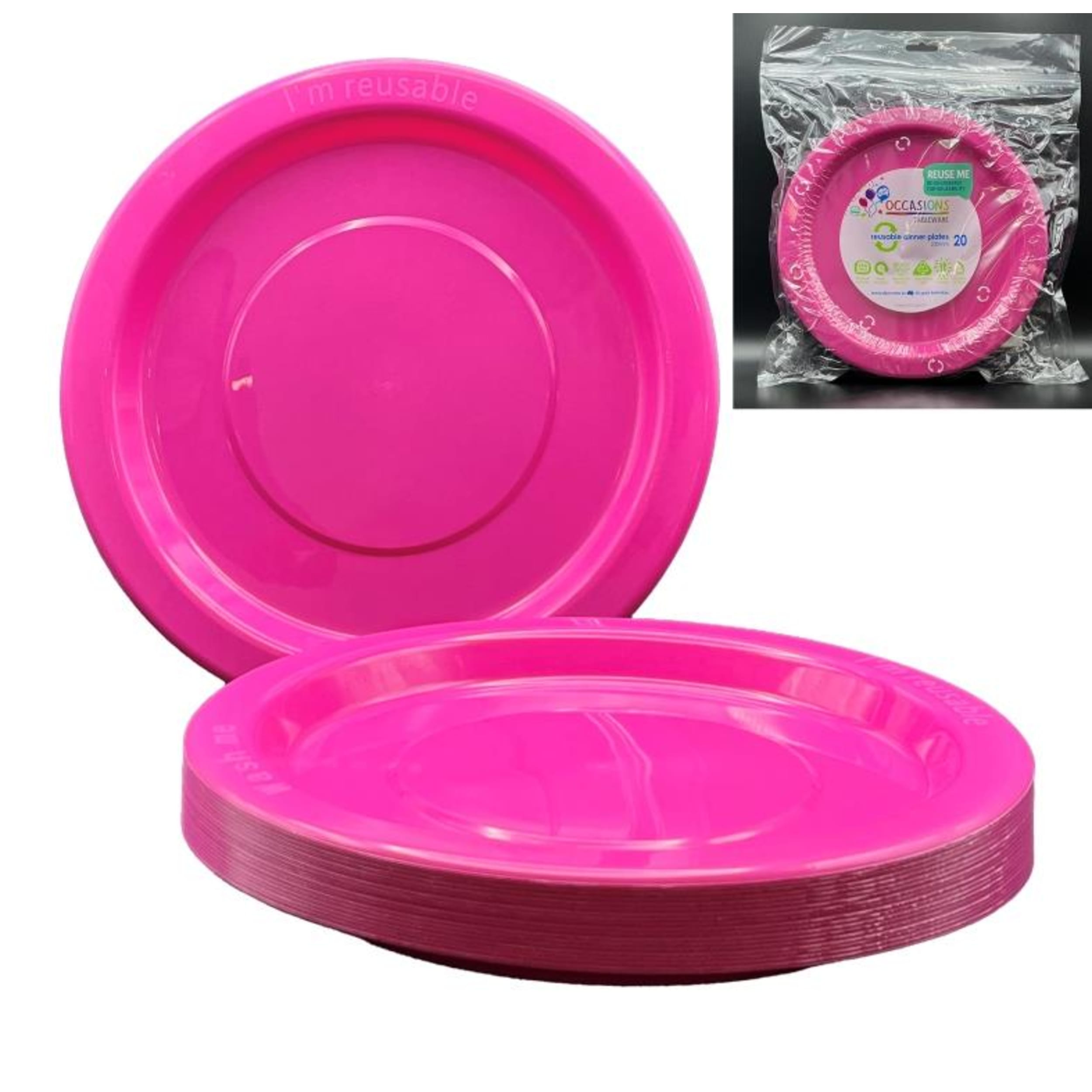 Occasions Magenta Dinner Plate (20 Pack)