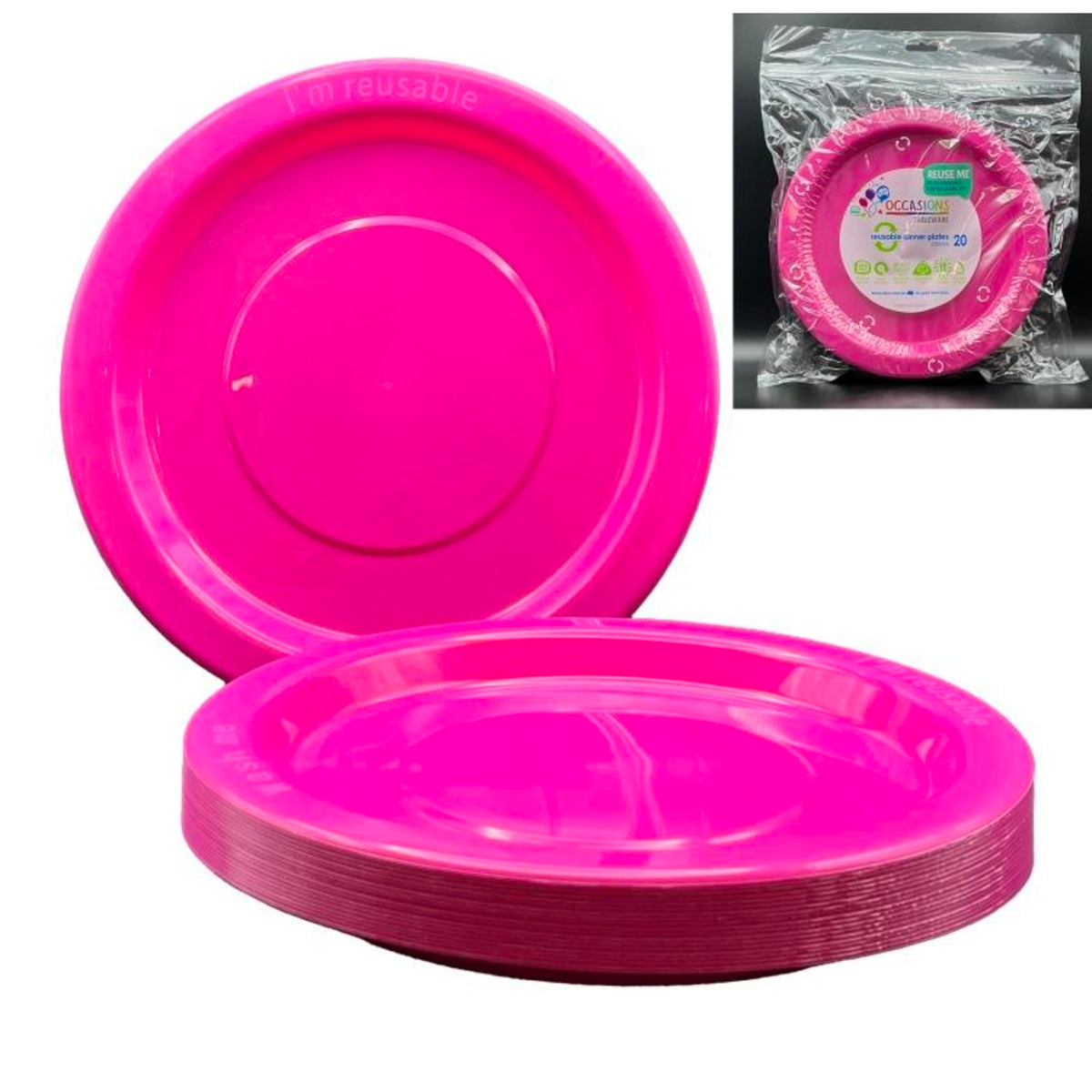 Occasions Magenta Dinner Plate (20 Pack)