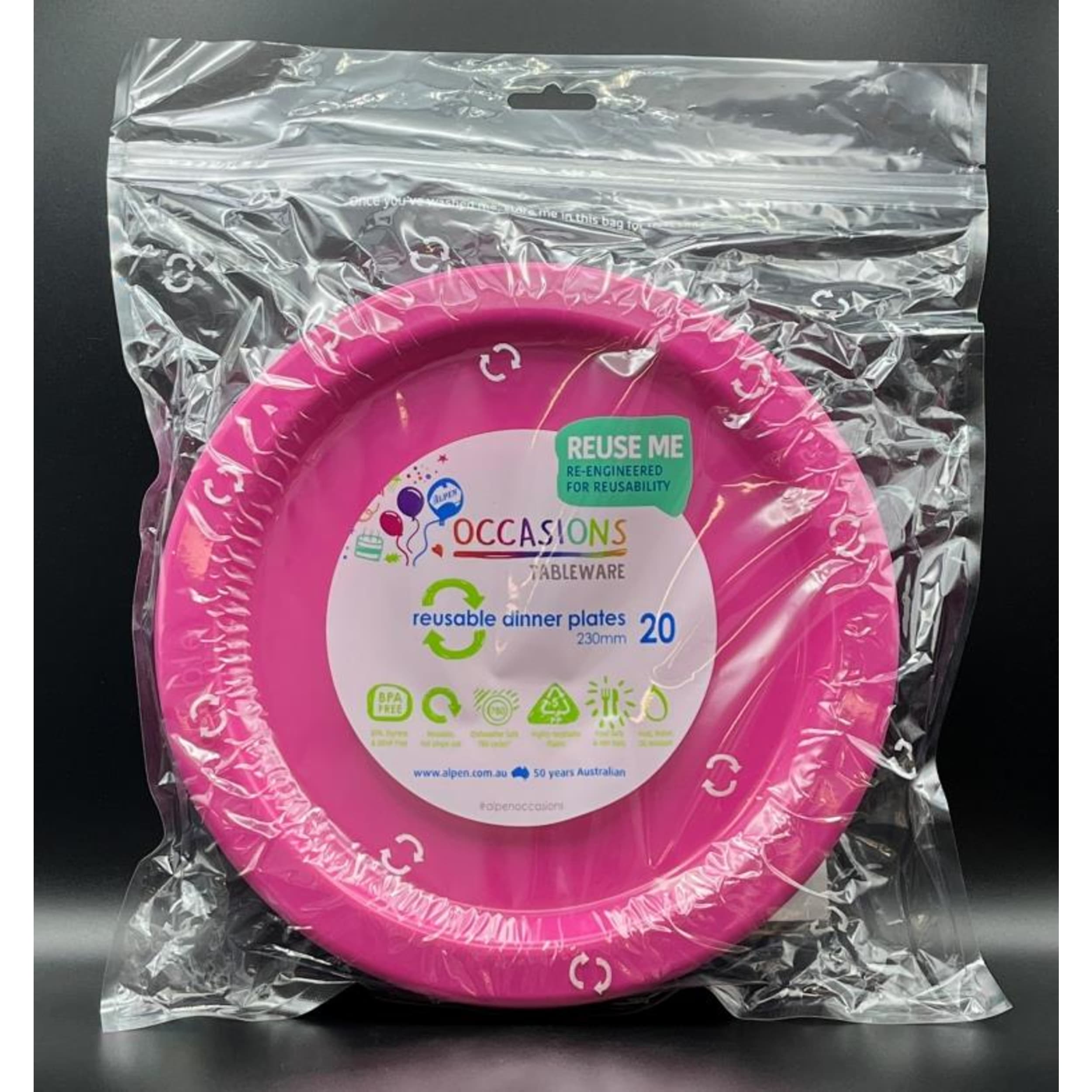 Occasions Magenta Dinner Plate (20 Pack)