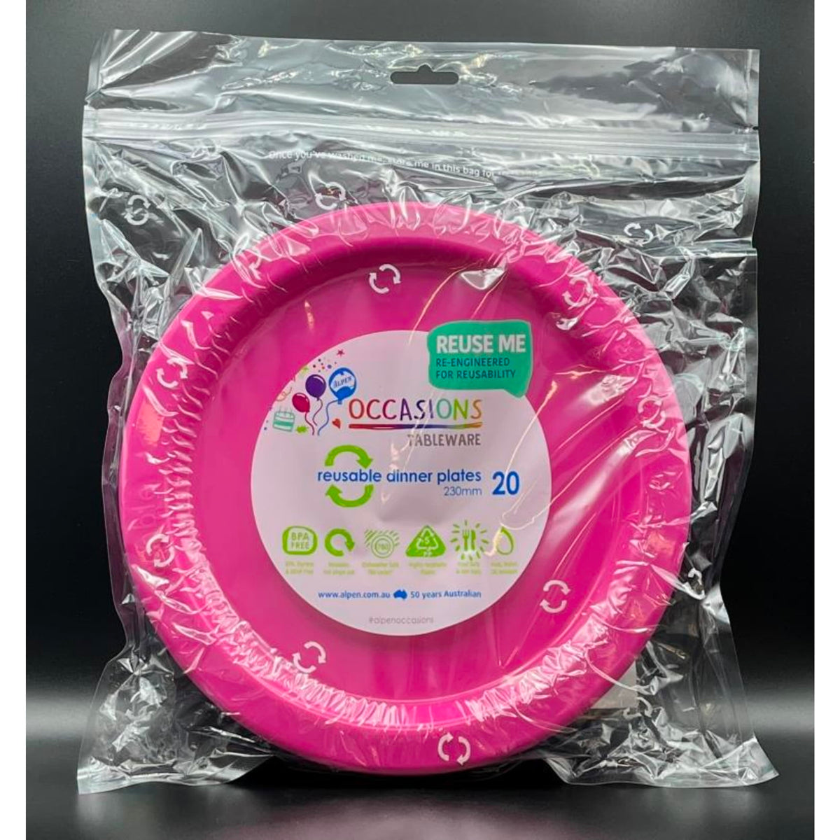Occasions Magenta Dinner Plate (20 Pack)