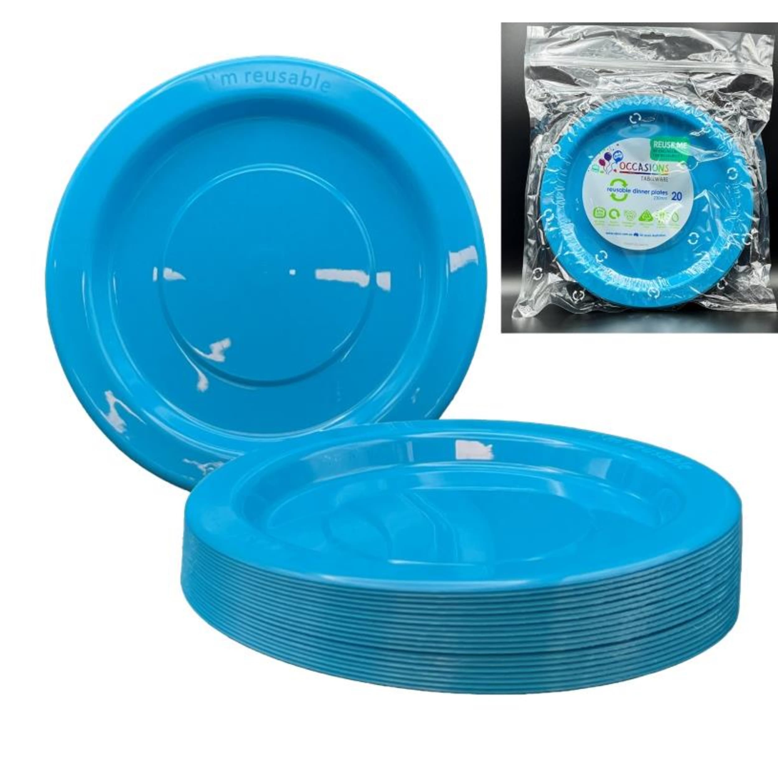 Occasions Azure Blue Dinner Plate (20 Pack)