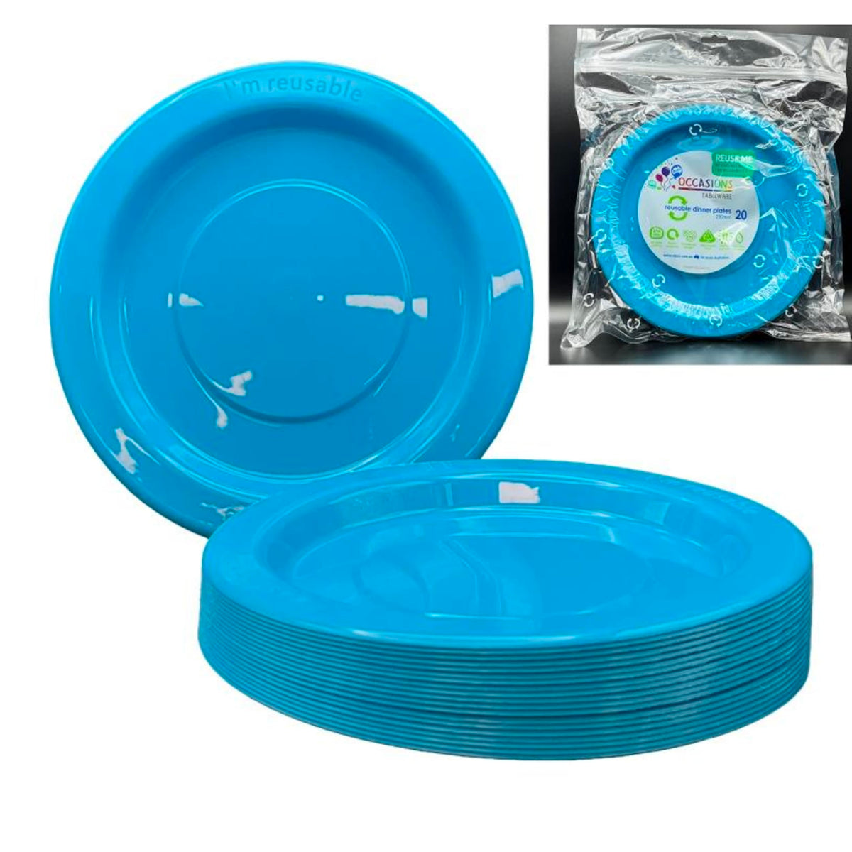 Occasions Azure Blue Dinner Plate (20 Pack)