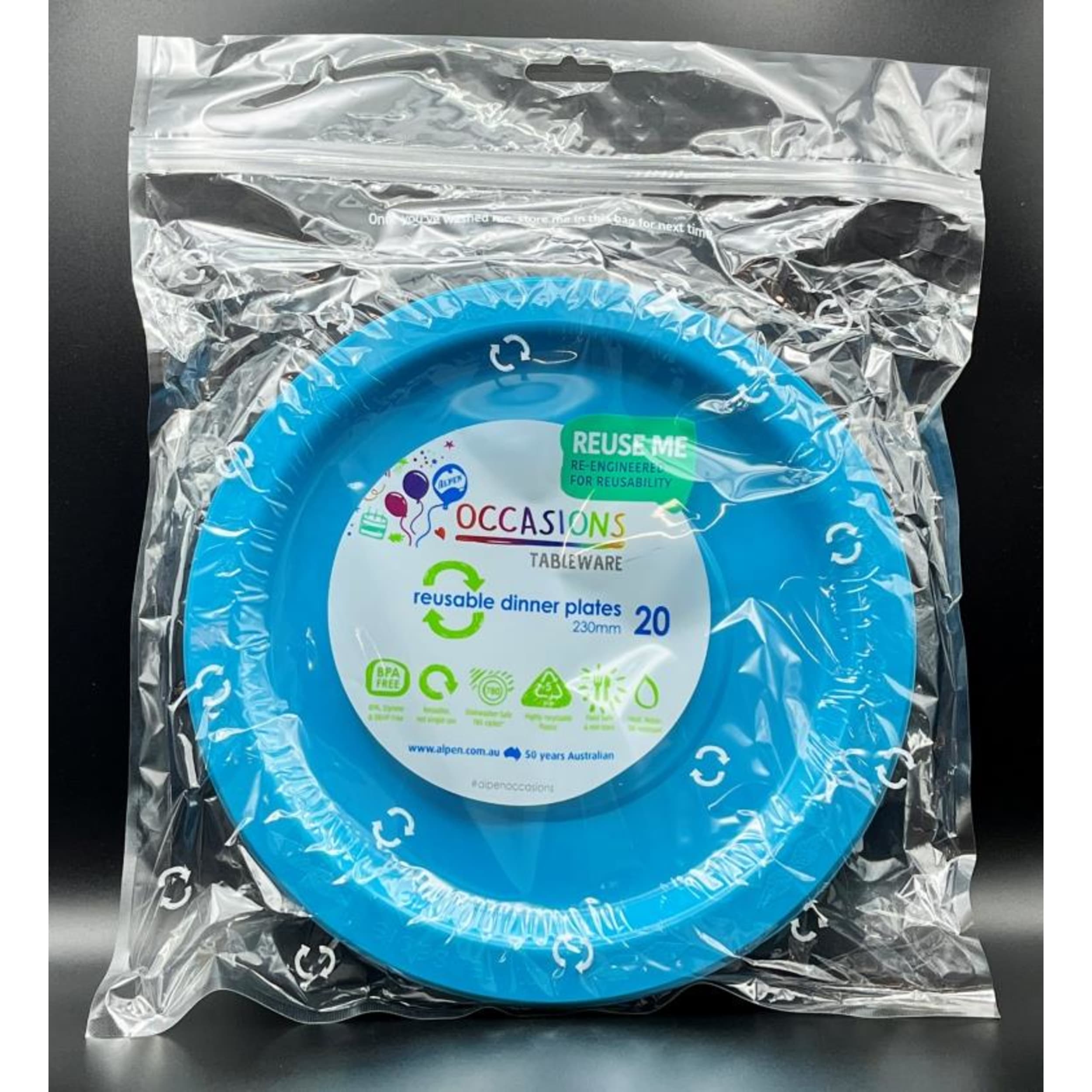 Occasions Azure Blue Dinner Plate (20 Pack)