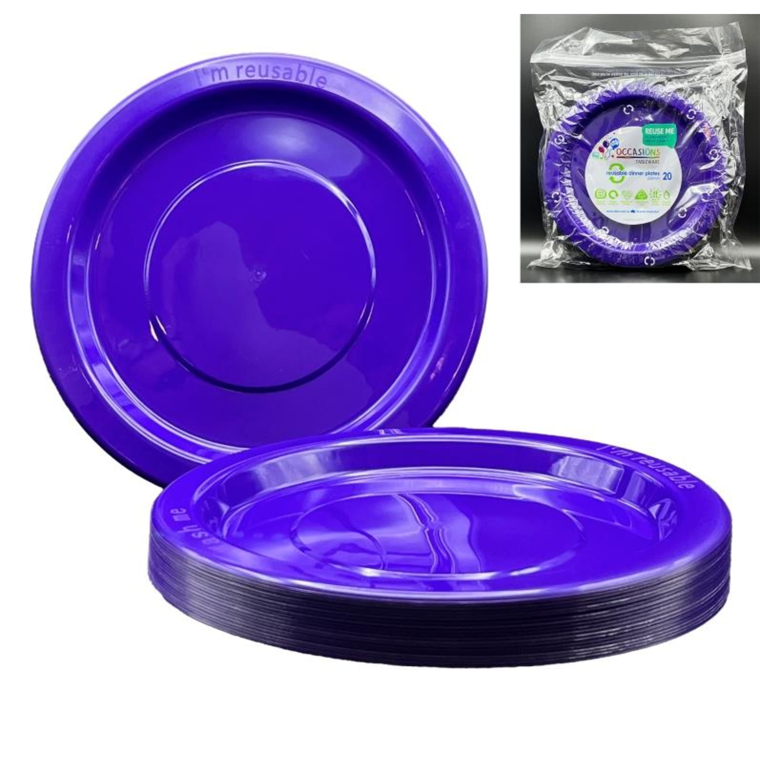 Occasions Purple Dinner Plate (20 Pack)