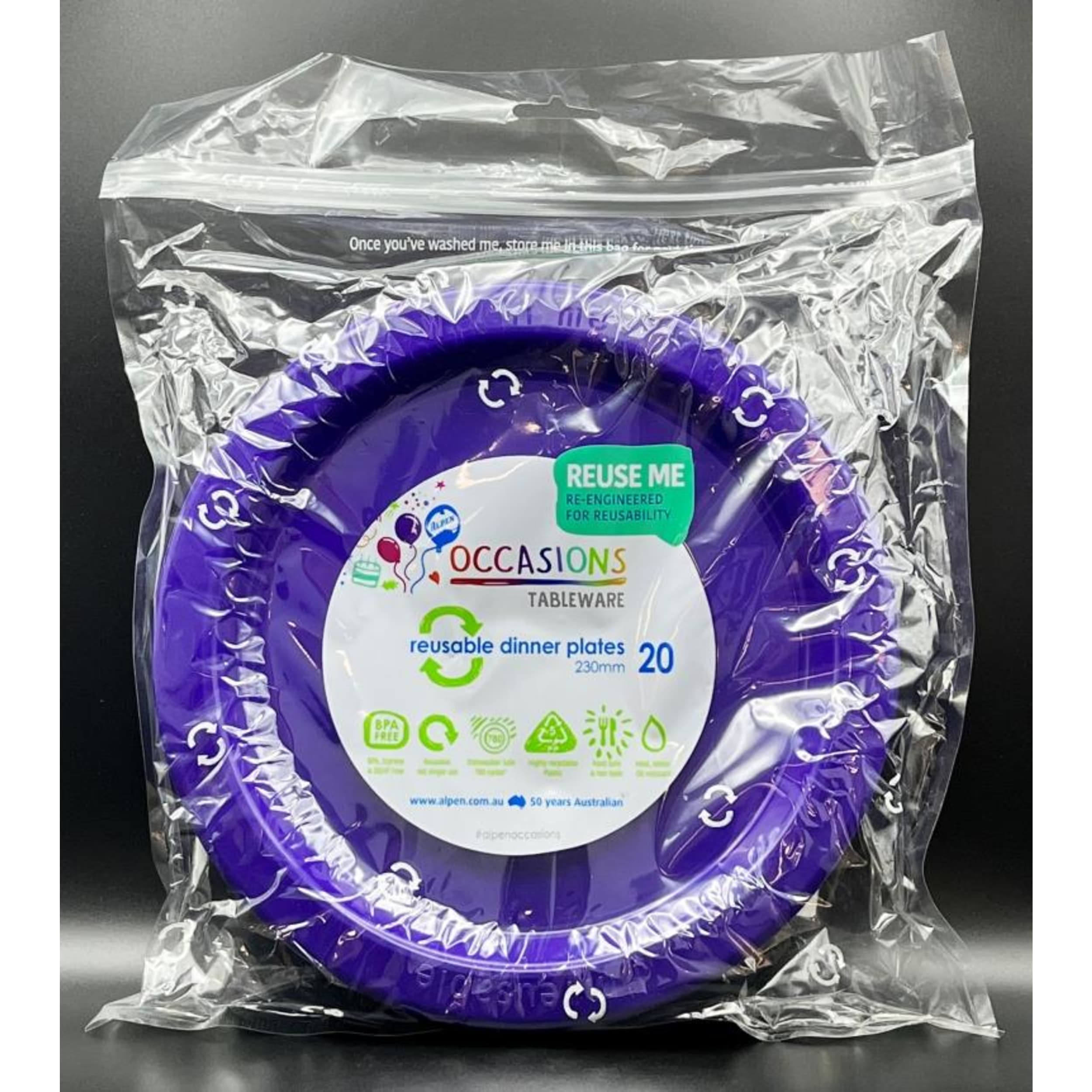 Occasions Purple Dinner Plate (20 Pack)