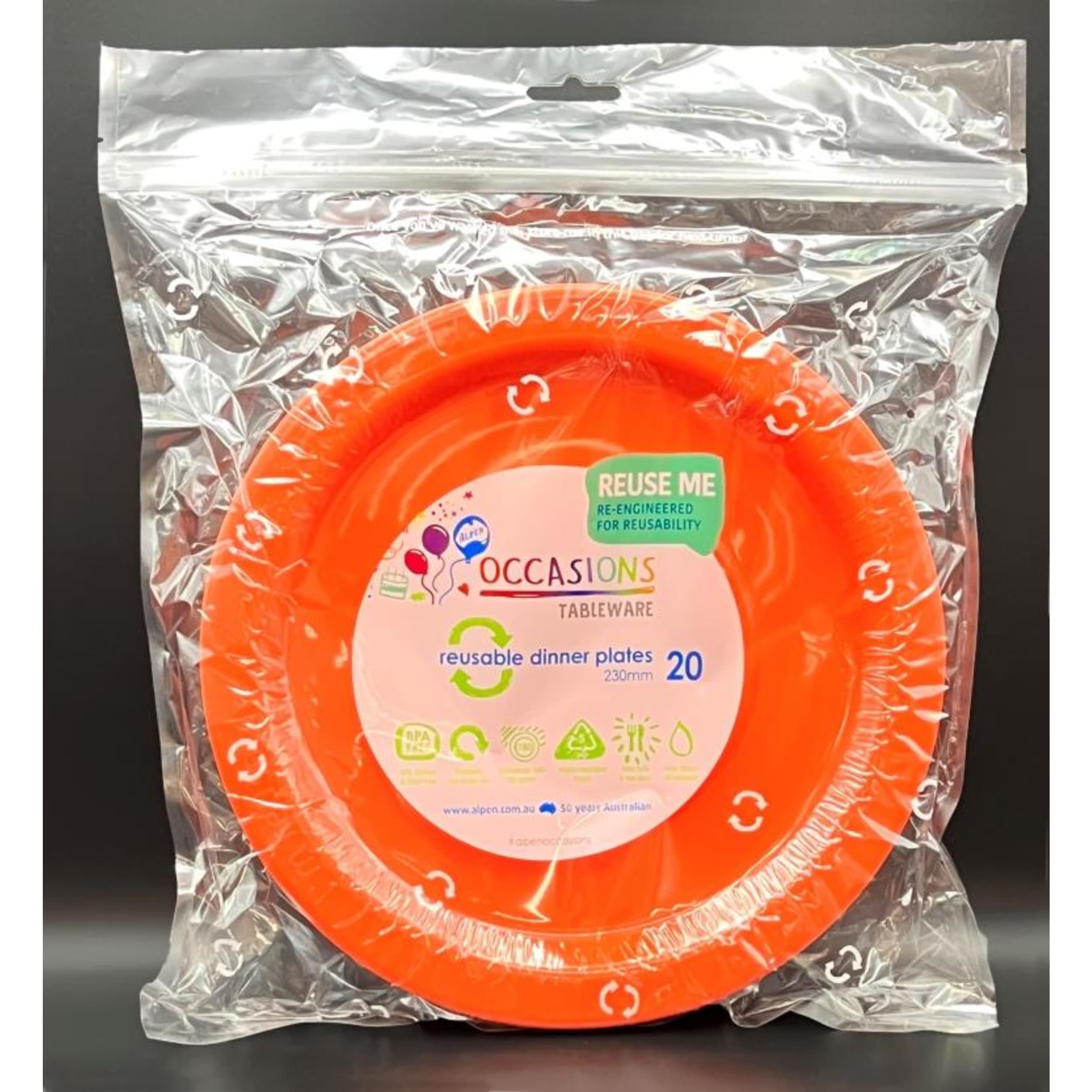 Occasions Orange Dinner Plate (20 Pack)