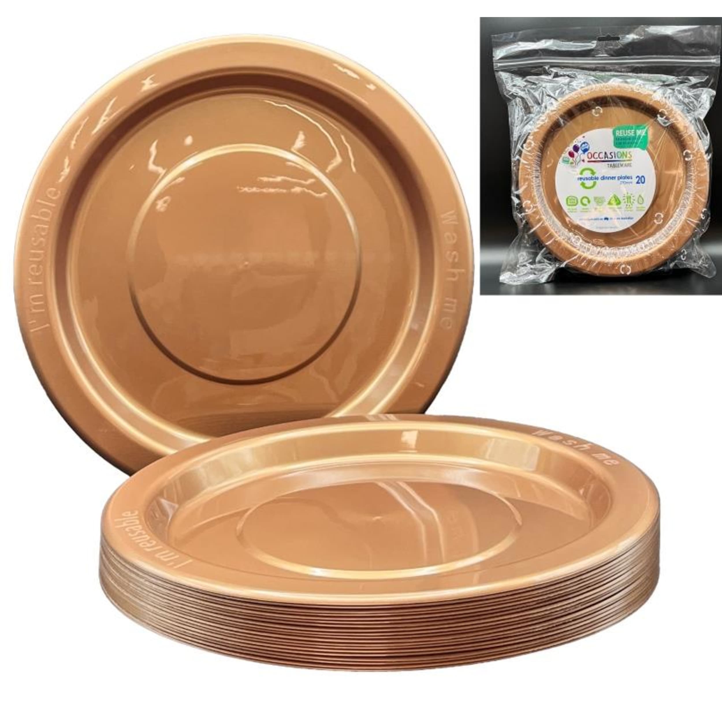 Occasions Rose Gold Dinner Plate (20 Pack)