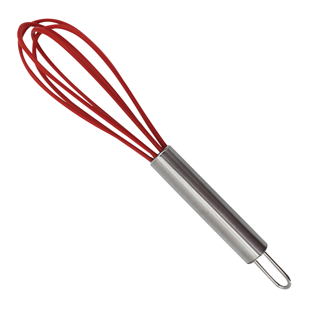 R&M Silicone Whisk with Stainless Steel Handle 14.5cm - Red
