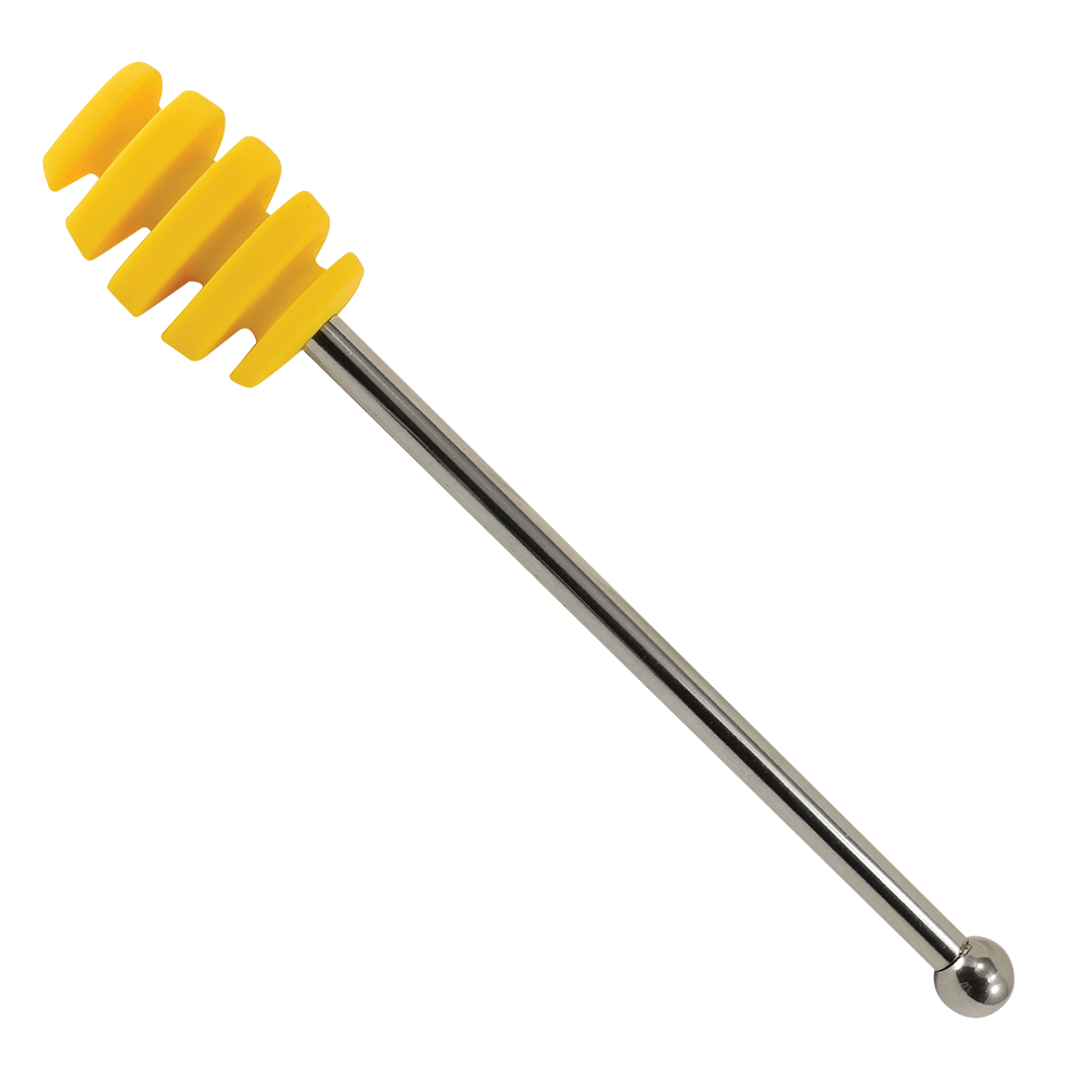 R&M Silicone Honey Dipper with Stainless Steel Handle