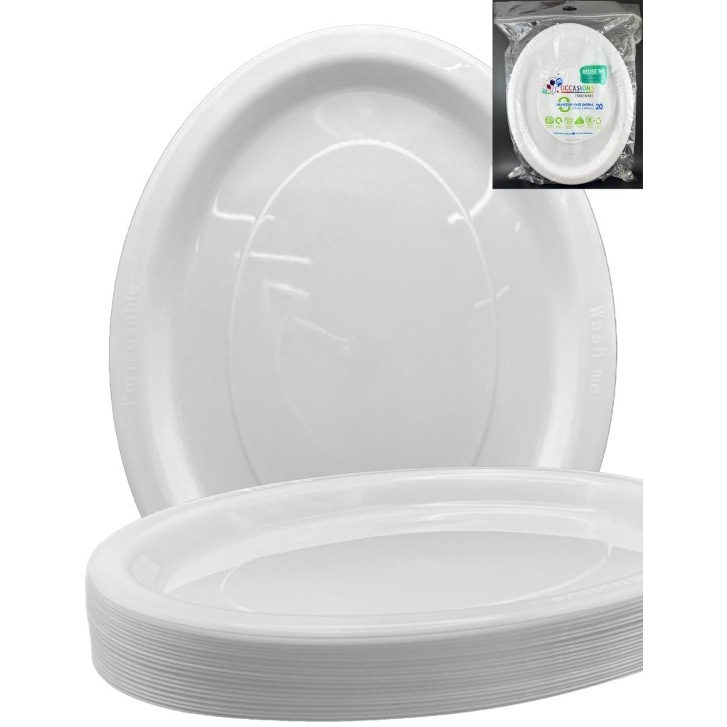 Occasions White Oval Plate 315x245mm (20 Pack)