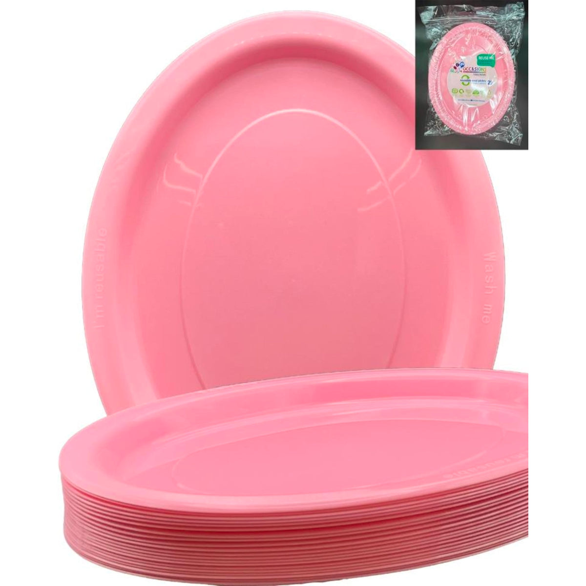 Occasions Light Pink Oval Plate 315x245mm (20 Pack)