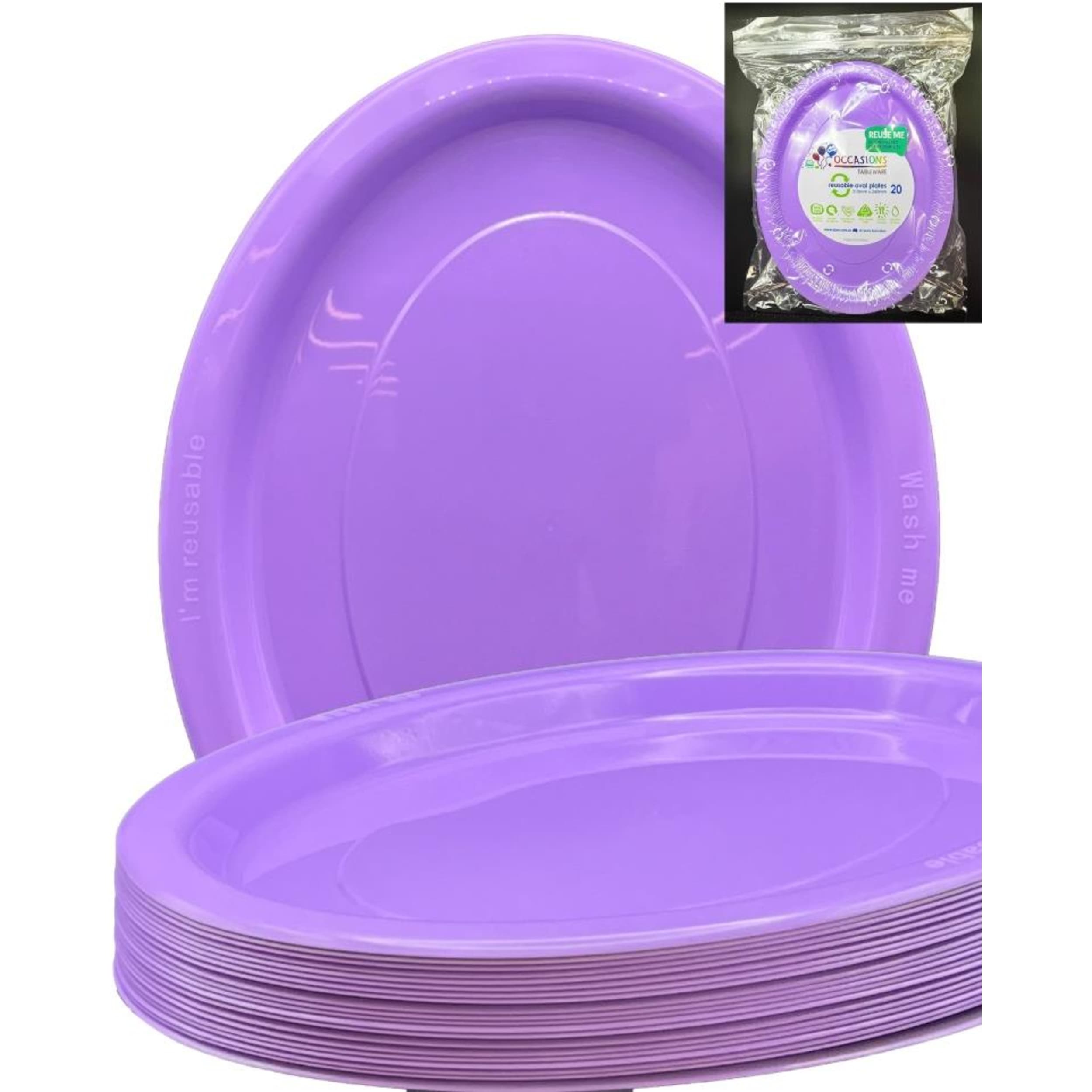 Occasions Lavender Oval Plate 315x245mm (20 Pack)