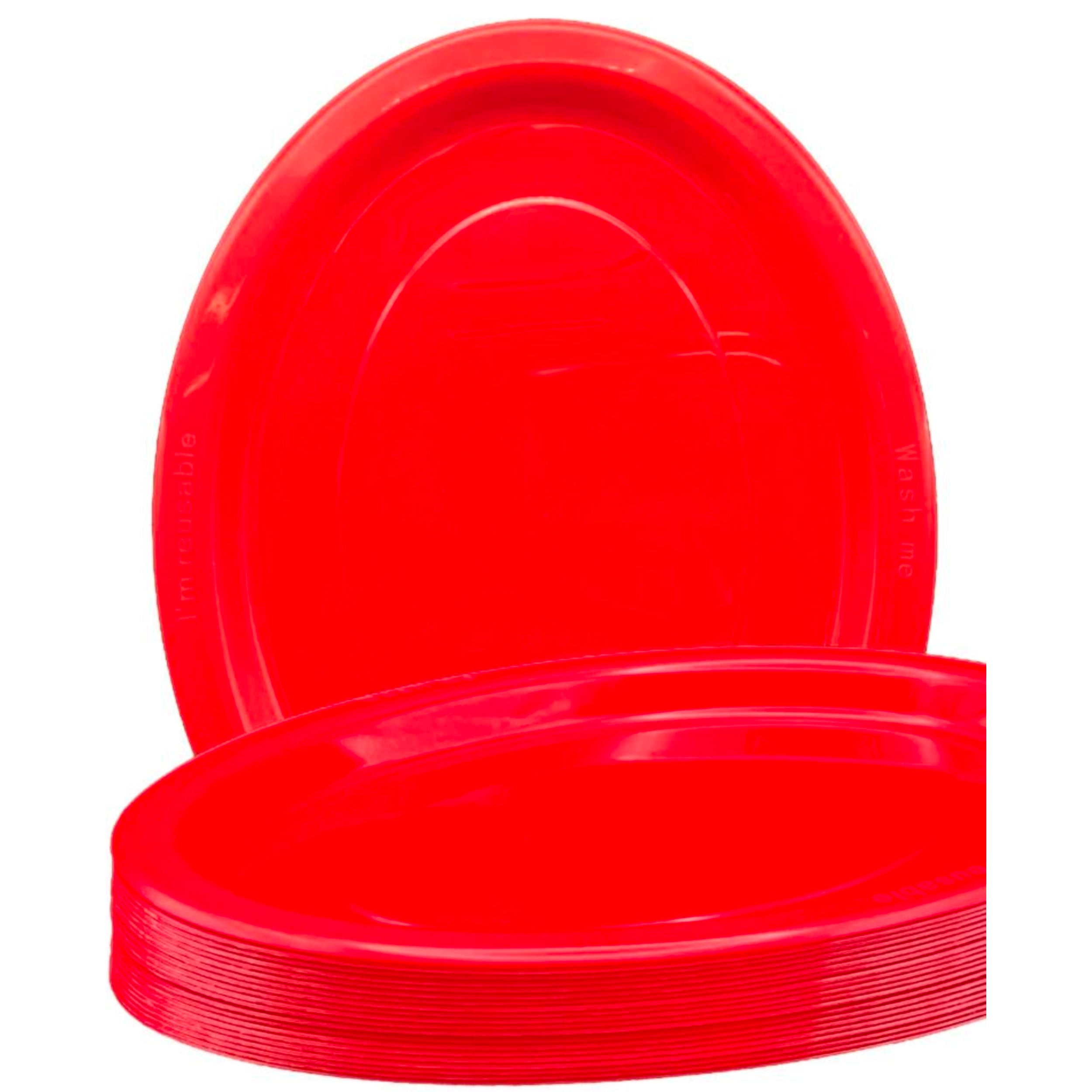 Occasions Red Oval Plate 315x245mm (20 Pack)