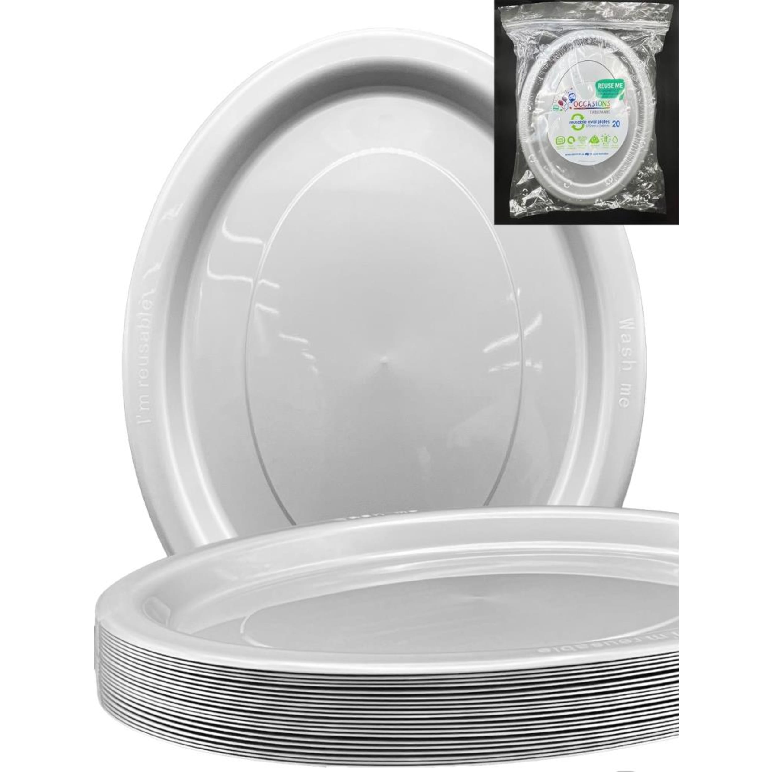 Occasions Silver Oval Plate 315x245mm (20 Pack)