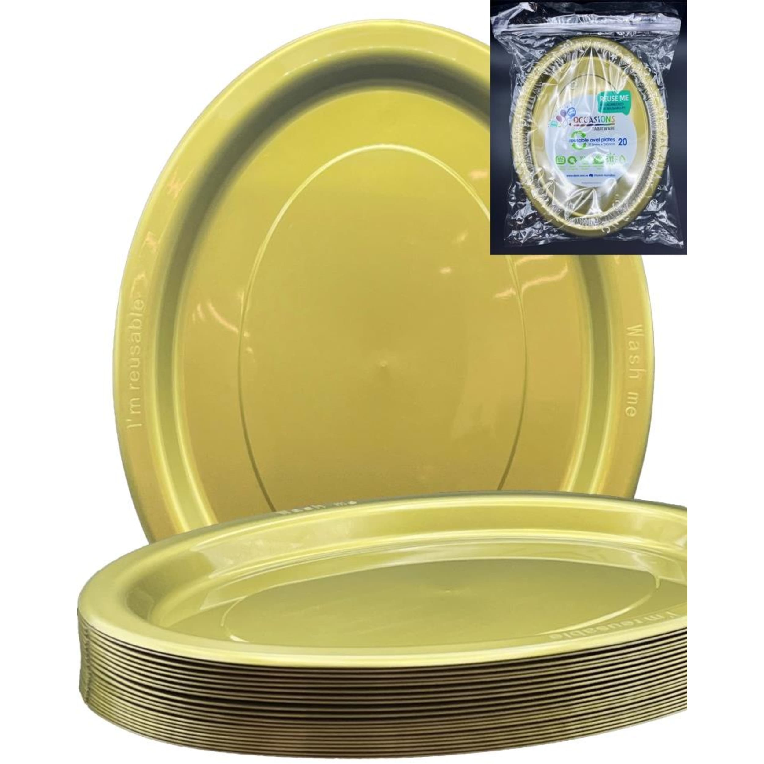 Occasions Gold Oval Plate 315x245mm (20 Pack)