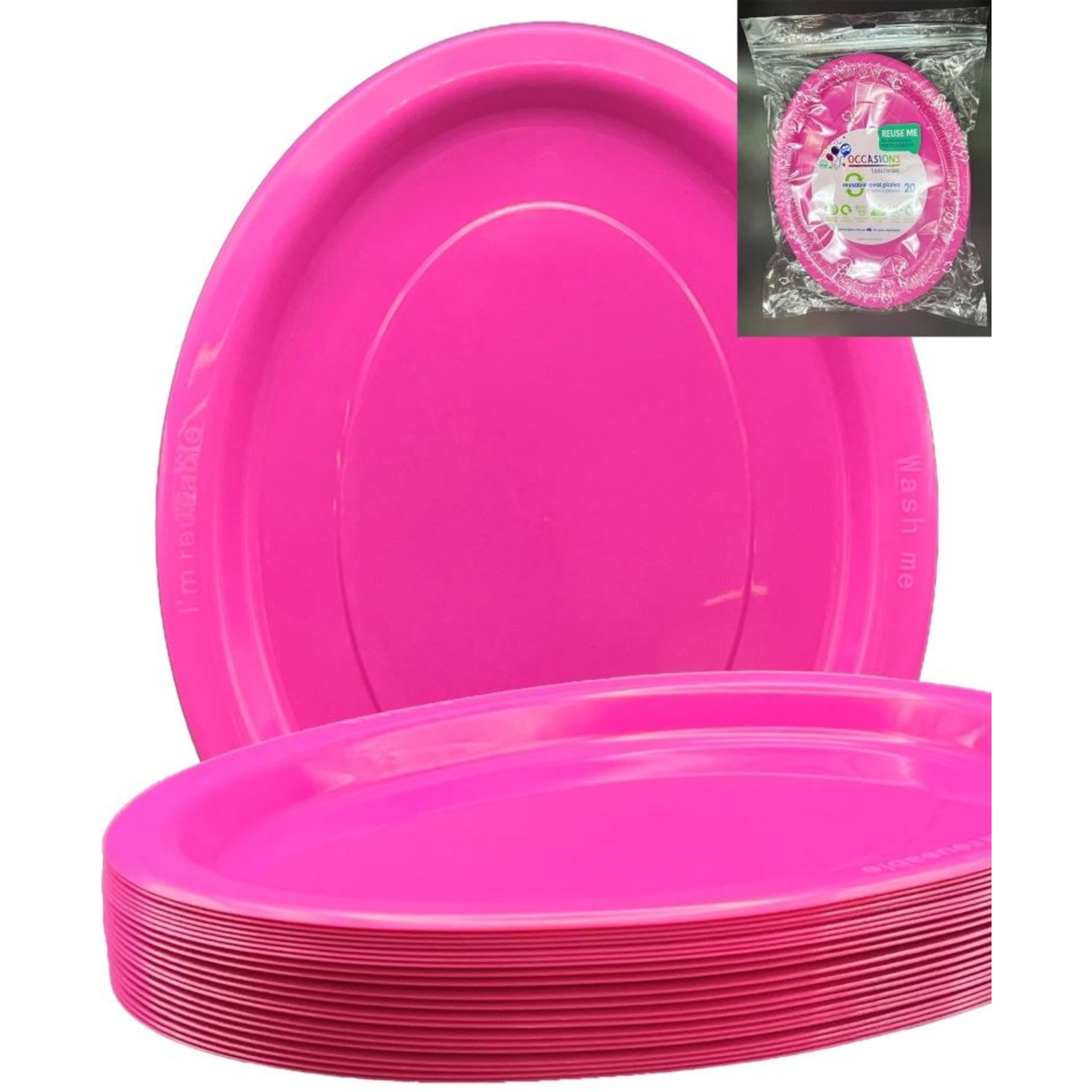 Occasions Magenta Oval Plate 315x245mm (20 Pack)