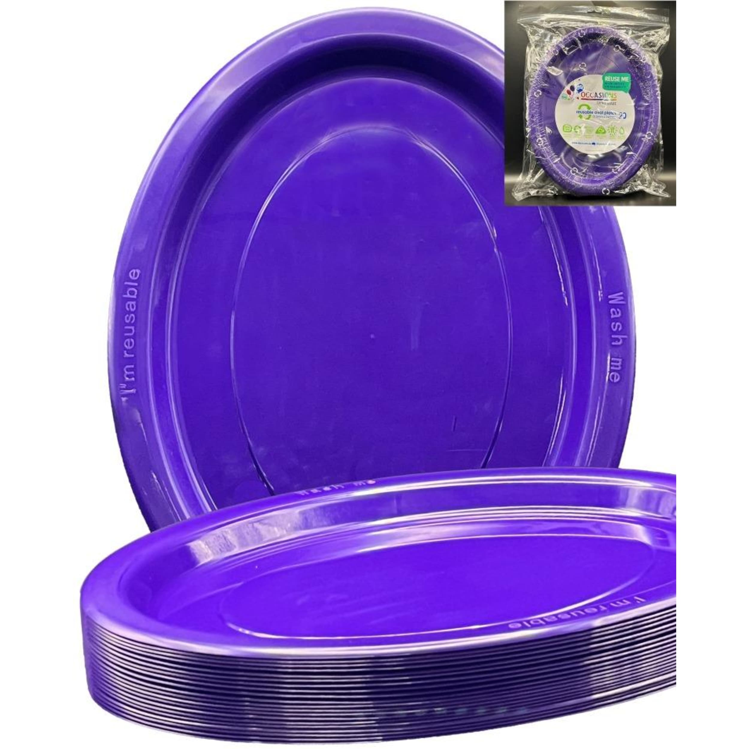 Occasions Purple Oval Plate 315x245mm (20 Pack)