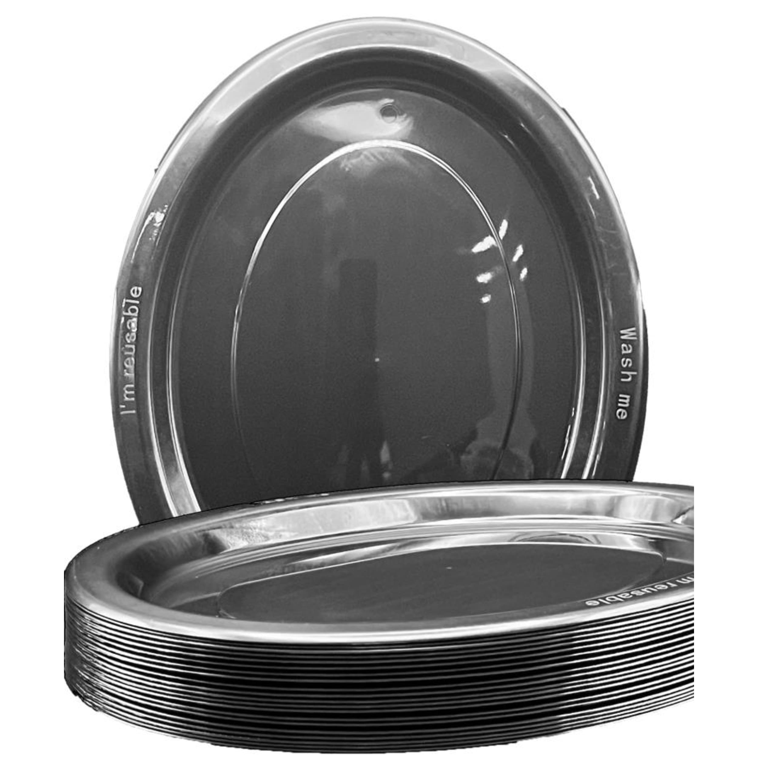Occasions Black Oval Plate 315x245mm (20 Pack)