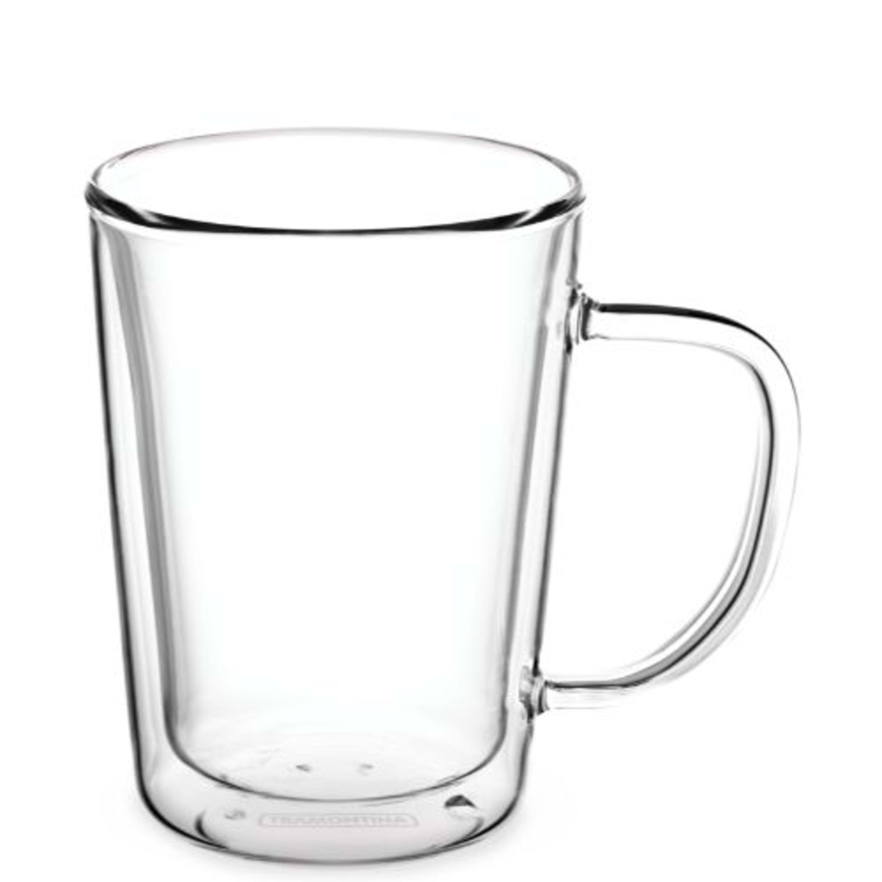 Tramontina 2 Piece Double Wall Glass Coffee Cup Set with Handles - 250ml