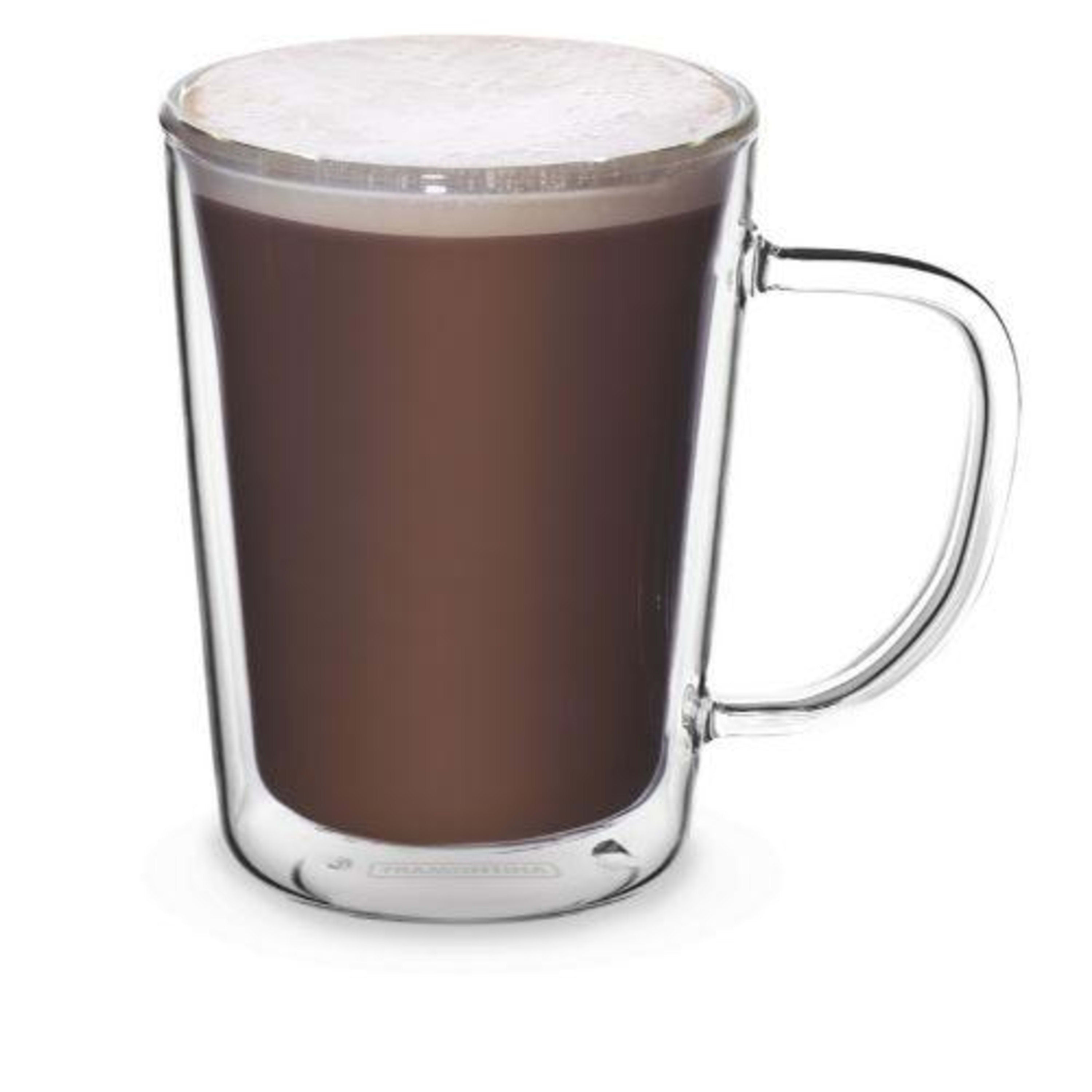 Tramontina 2 Piece Double Wall Glass Coffee Cup Set with Handles - 250ml