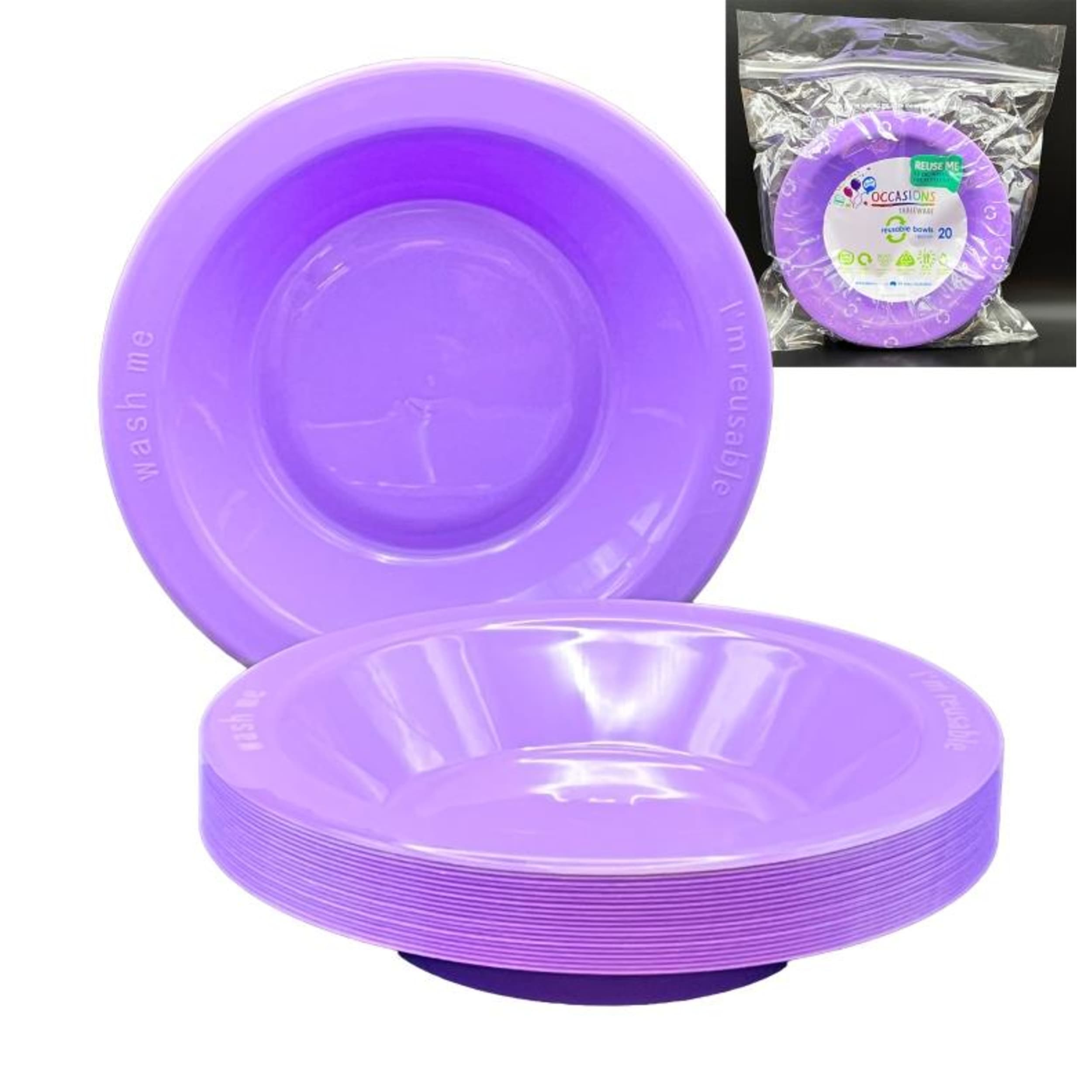 Occasions Lavender Bowl 180mm (20 Pack)