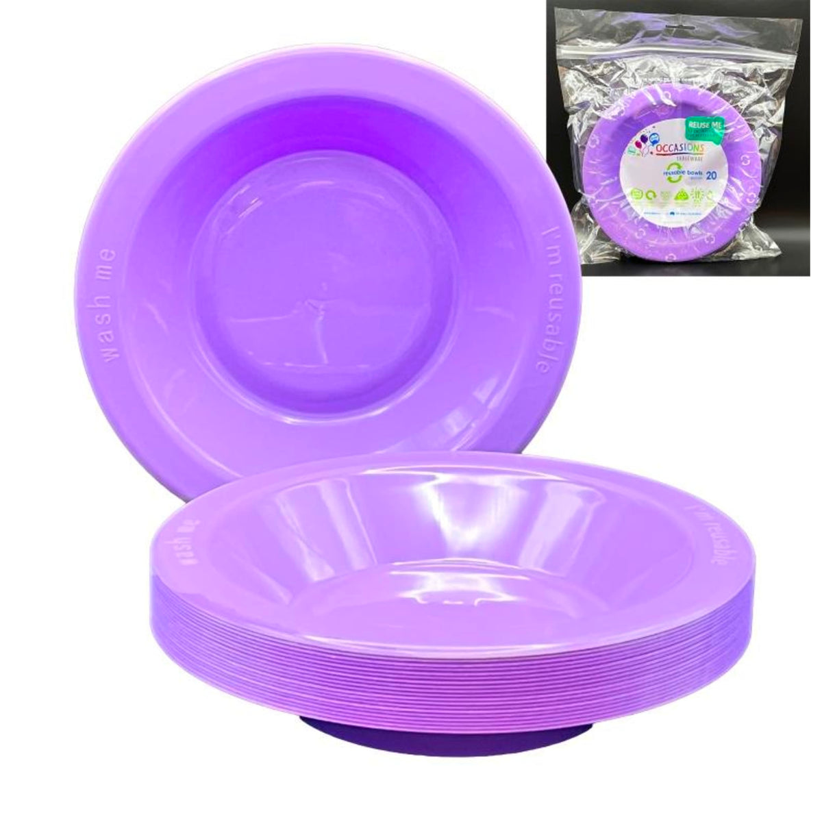 Occasions Lavender Bowl 180mm (20 Pack)
