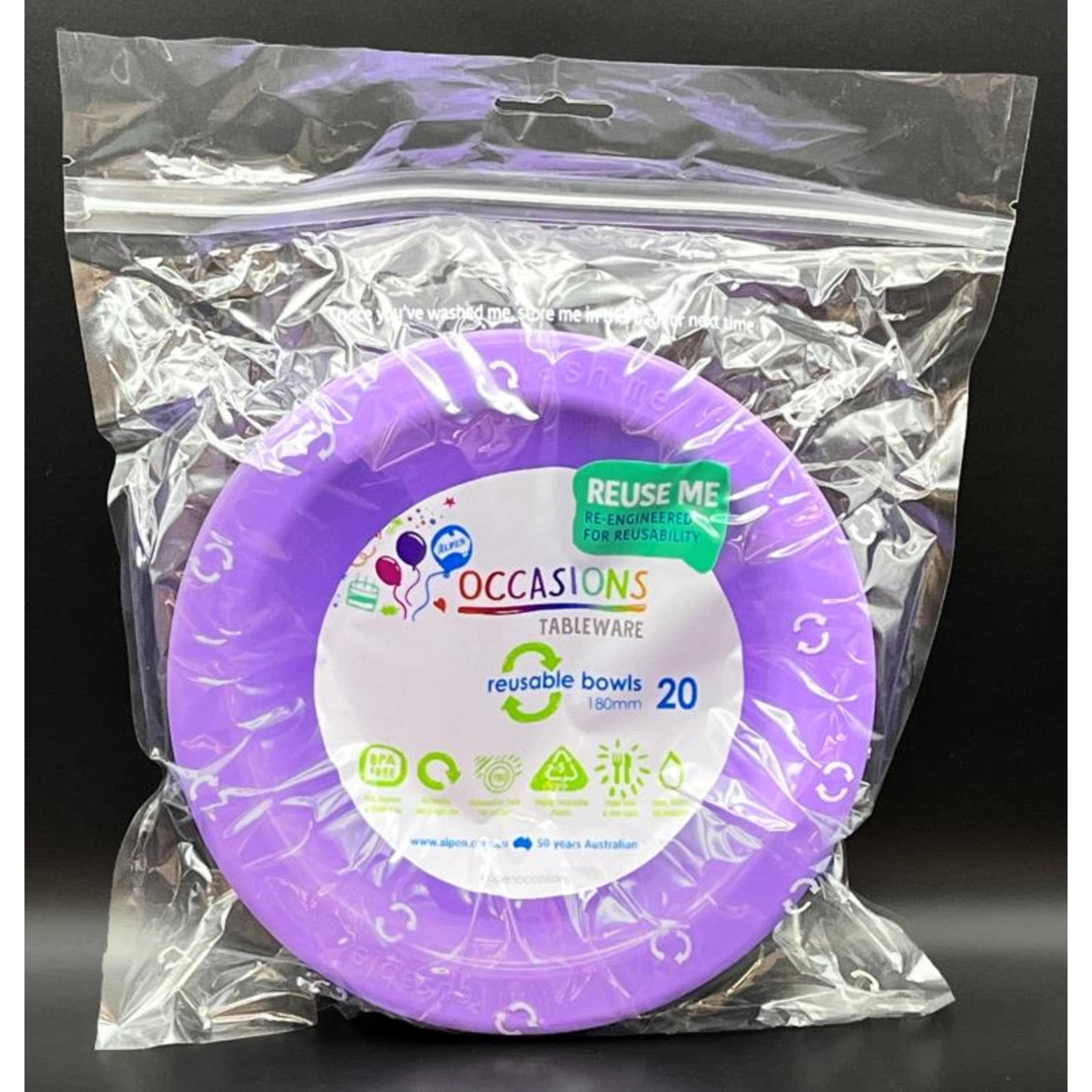 Occasions Lavender Bowl 180mm (20 Pack)