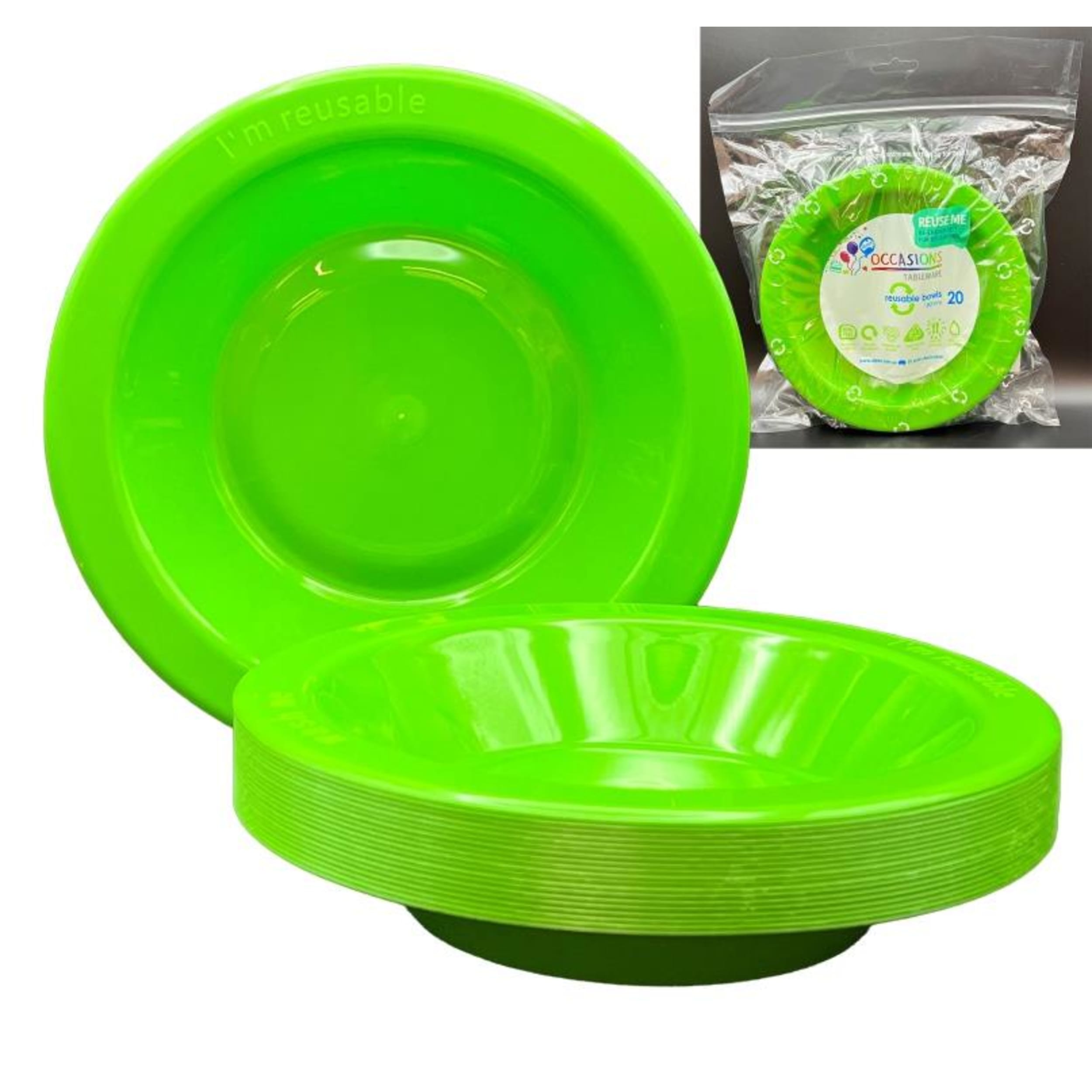 Occasions Lime Bowl 180mm (20 Pack)