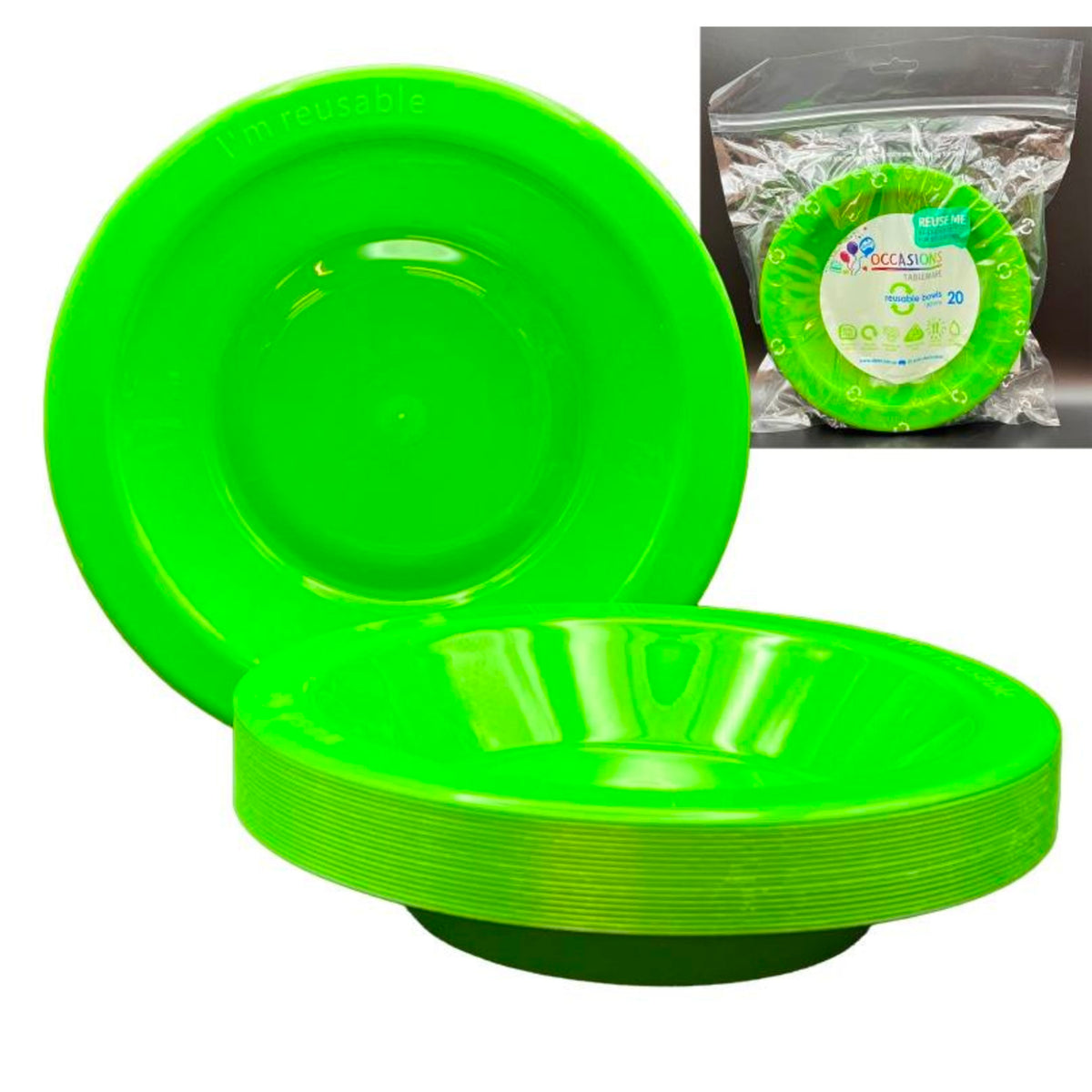 Occasions Lime Bowl 180mm (20 Pack)