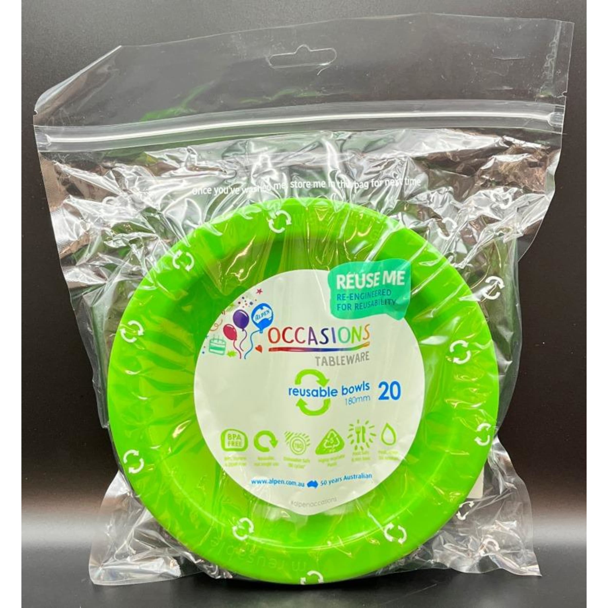Occasions Lime Bowl 180mm (20 Pack)