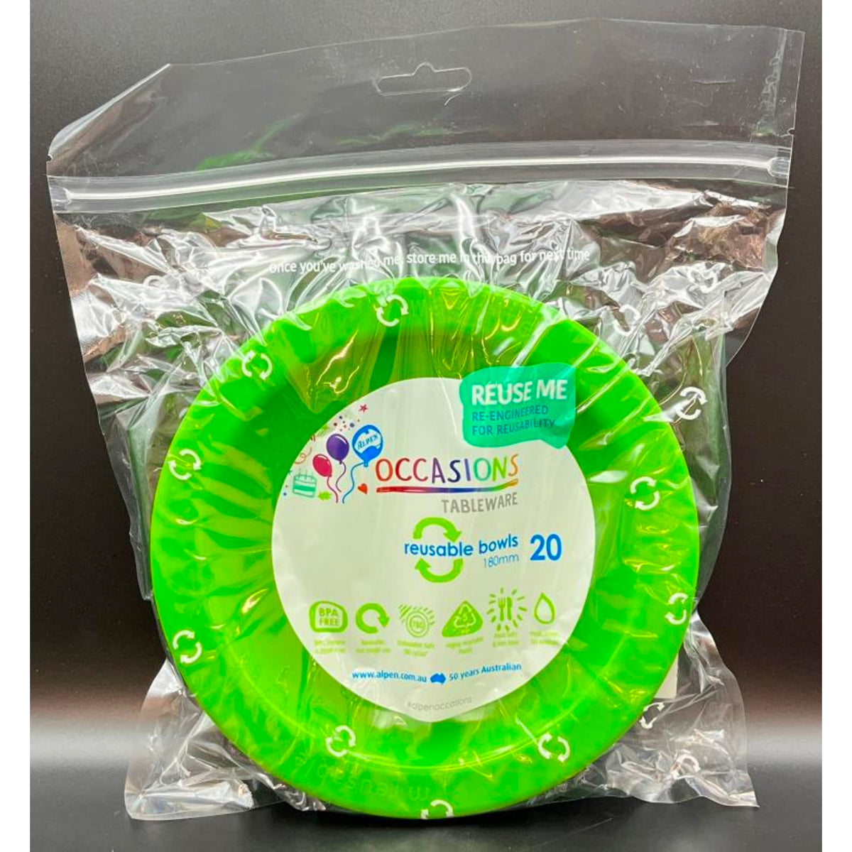 Occasions Lime Bowl 180mm (20 Pack)