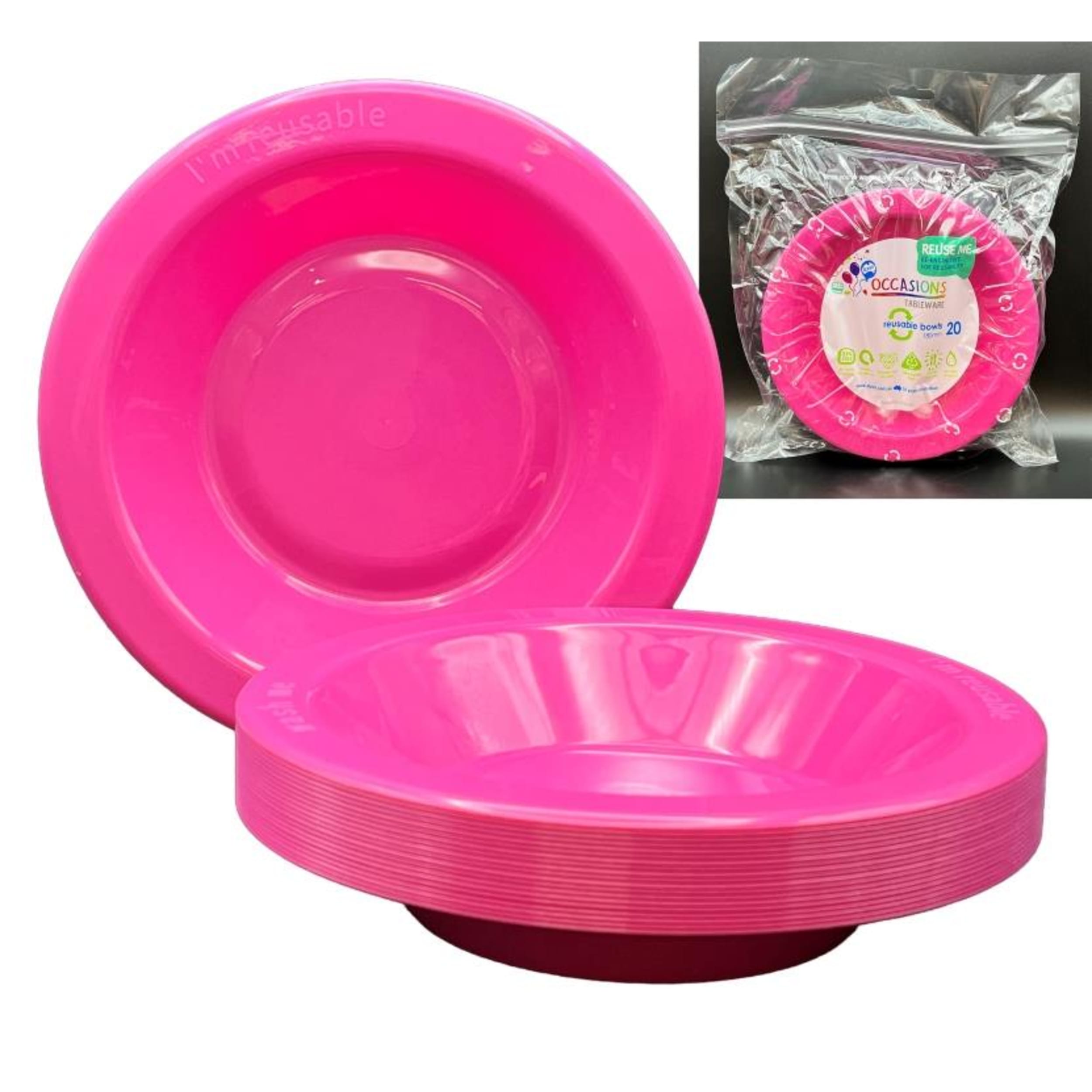 Occasions Magenta Bowl 180mm (20 Pack)