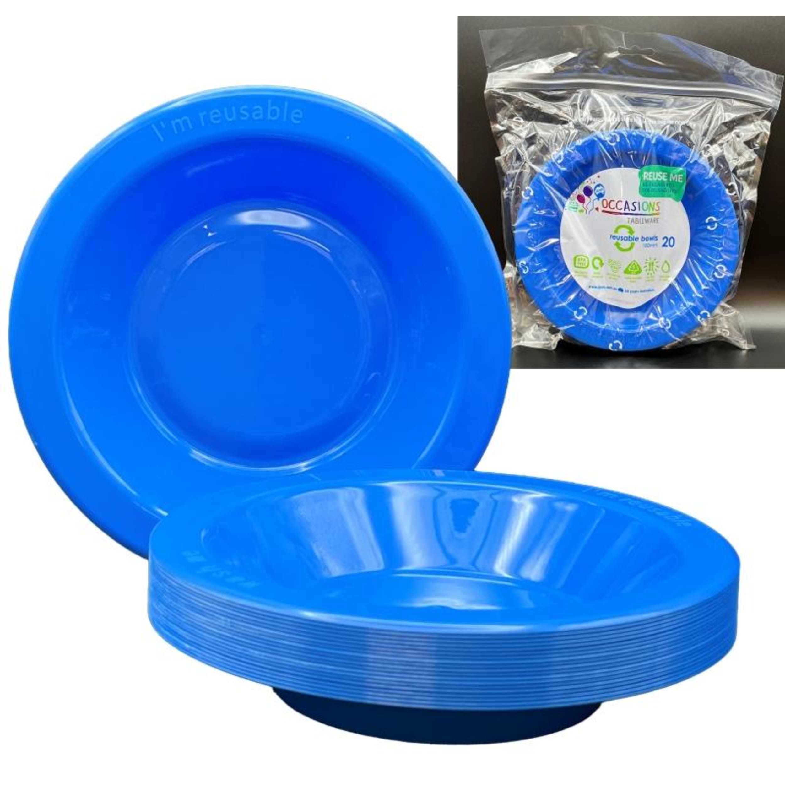Occasions Royal Blue Bowl 180mm (20 Pack)