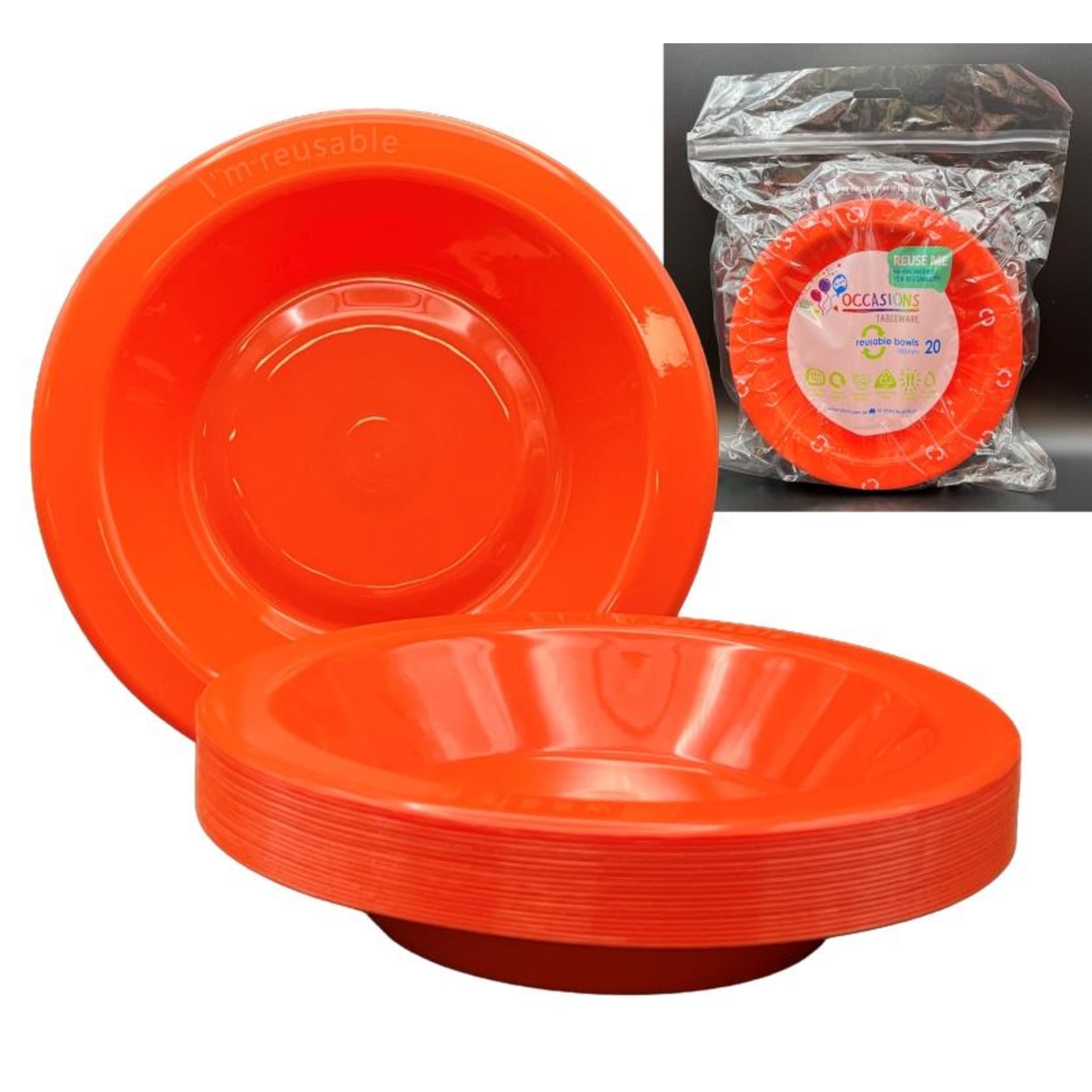 Occasions Orange Bowl 180mm (20 Pack)