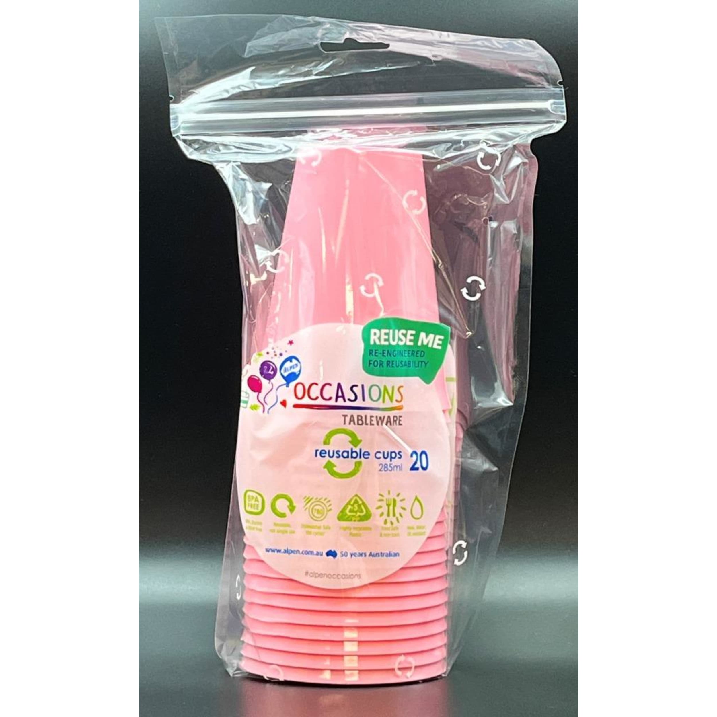 Occasions Light Pink Cup 285ml (20 Pack)