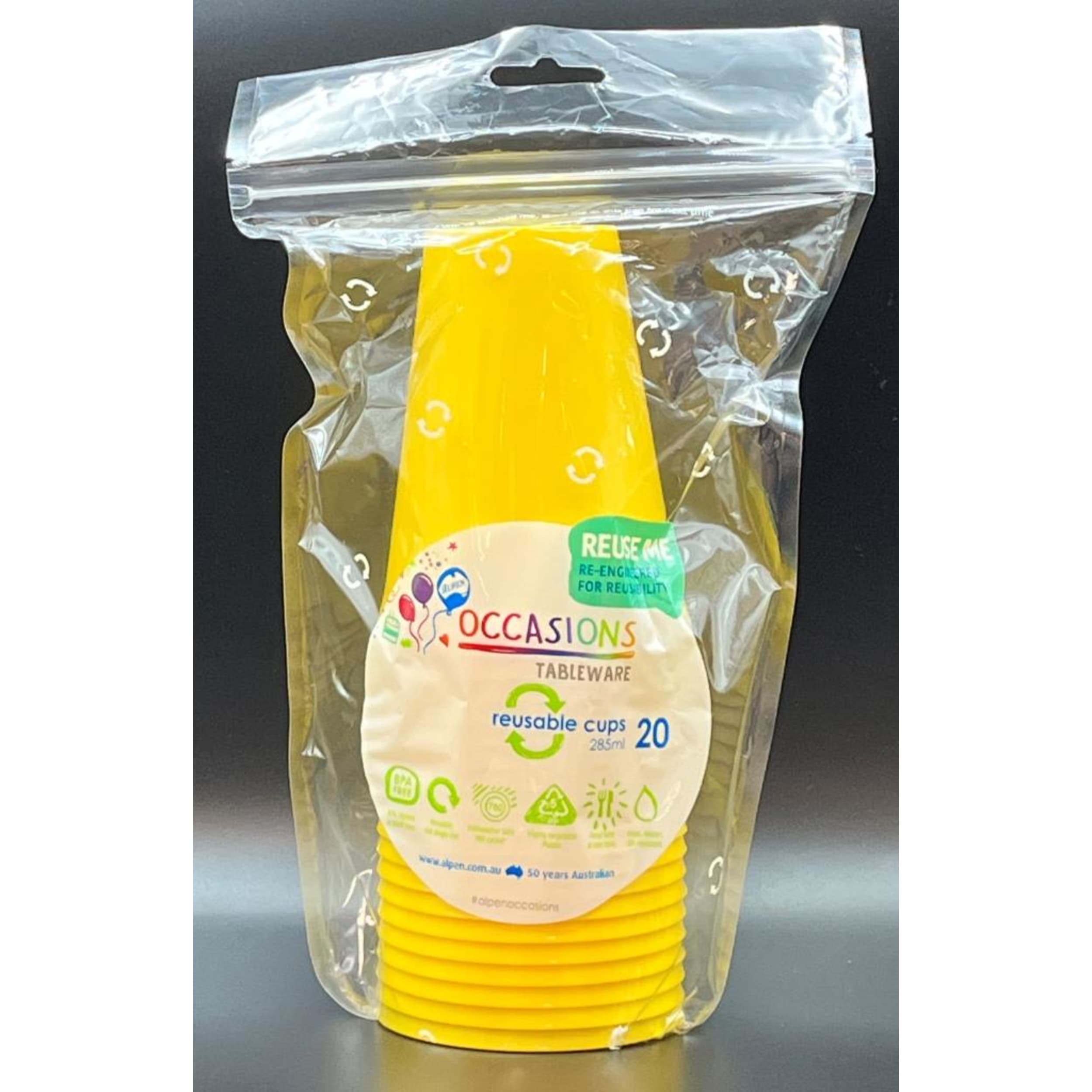 Occasions Yellow Cup 285ml (20 Pack)